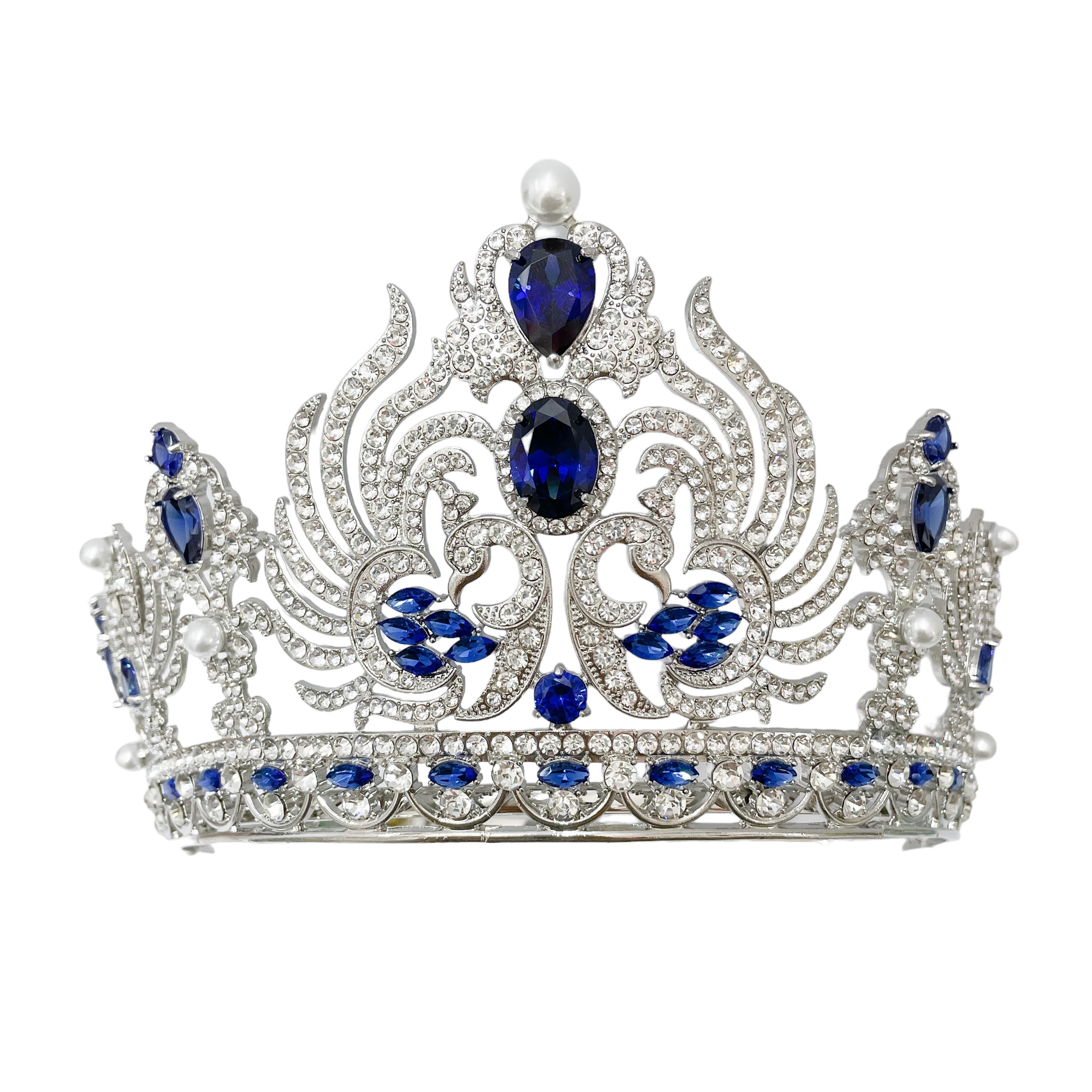 (พร้อมส่งจากไทย) มงกุฏ 093 สีน้ำเงิน มงกุฎนางงาม มงกุฎเพชร มงกุฎประกวด สินค้าพร้อมส่ง ไม่ต้องรอนาน งานพรีเมี่ยม