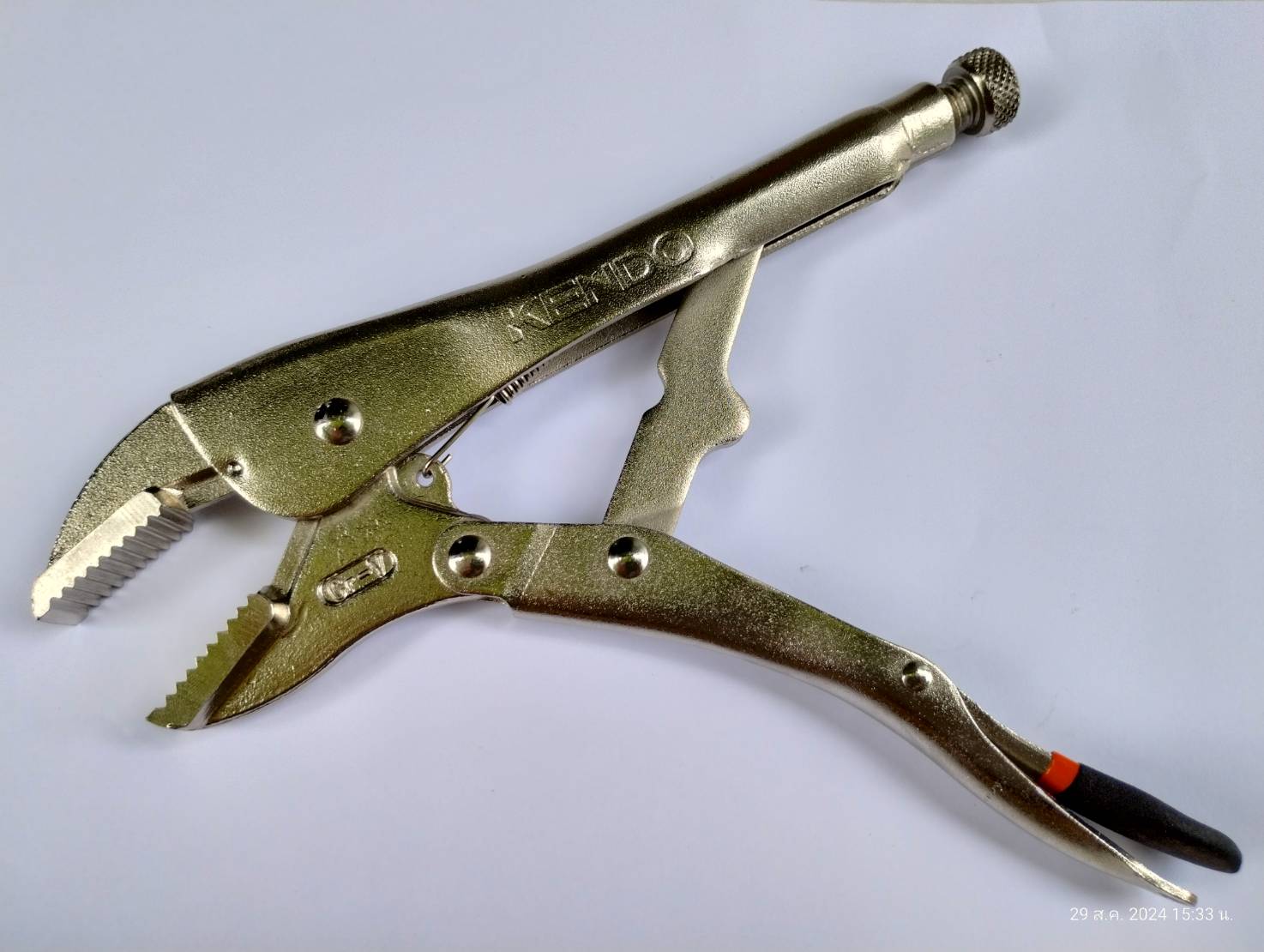 KENDO KD-11610 คีมล็อคปากตรง 250mm. 10" เกรด Cr-V แท้