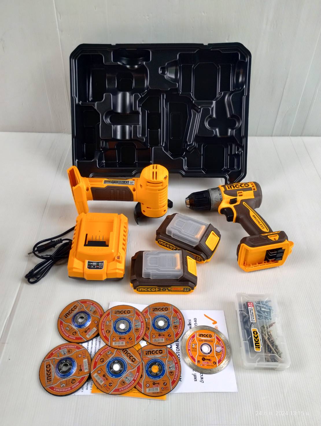 INGCO Combo Set เจียร์มินิ+สว่านไร้สาย CKLI20278