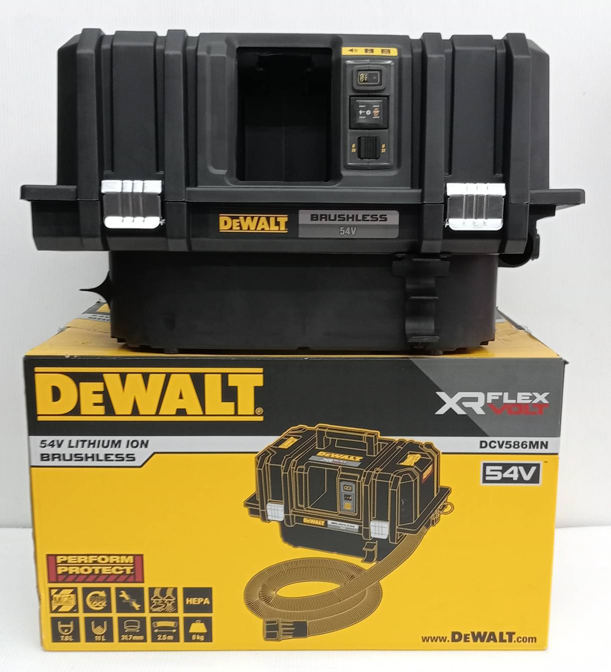 DEWALT รุ่น DCV586MN-XJ เครื่องดูดฝุ่นไร้สายไร้แปรงถ่าน 54V(60V Max) Flexvolt เฉพาะตัวเครื่อง