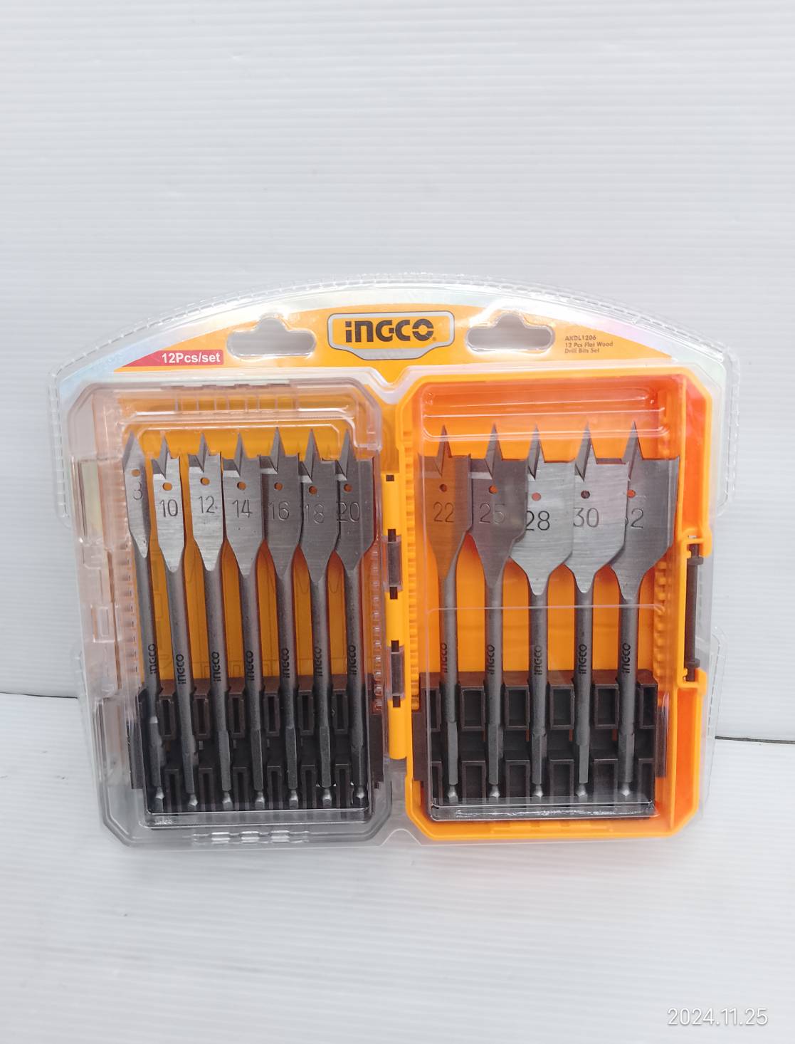 ชุดดอกใบพาย 12 ชิ้น ขนาดหัวจับ 1/4"x152mm AKDL1206 INGCO