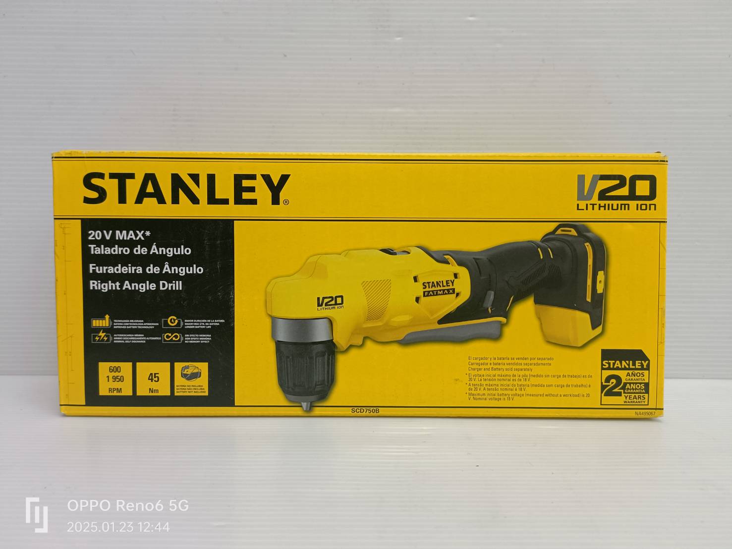 STANLEY รุ่น SCD750B สว่านมุมฉาก 20V Max (เฉพาะตัวเครื่อง)