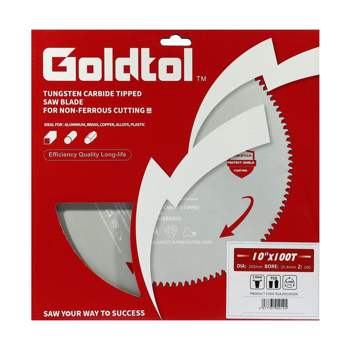 Goldtol ใบเลื่อยตัดอลูมิเนียม ฟันTCT 10"x100T
