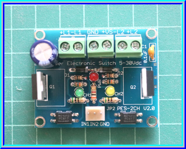1x IRFZ44 Power Electronic Switch Relay 2-Channel Power MOSFET (IRFZ44 Spec 55V 49A ) with Opto-Coupler