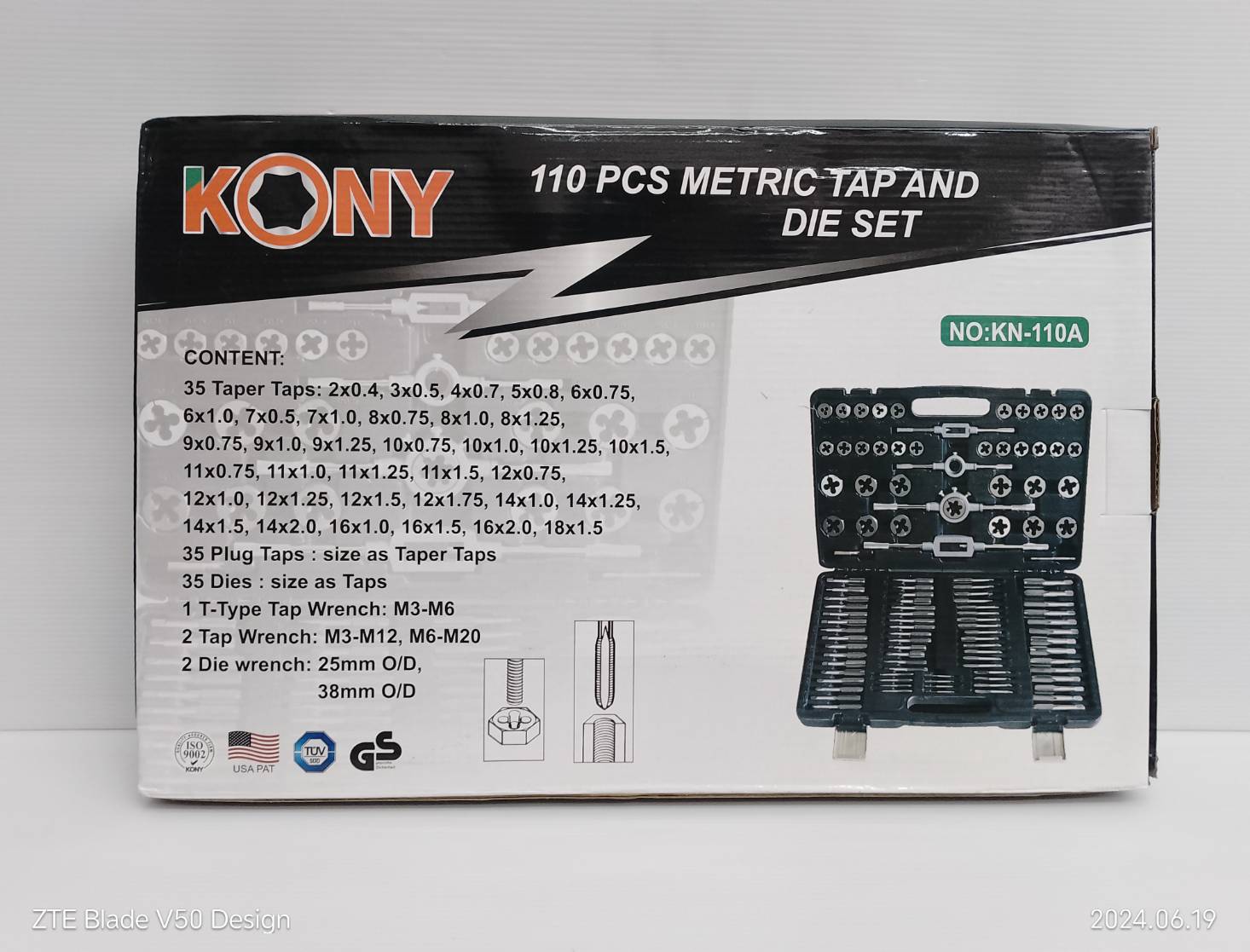 ชุดต๊าปเกลียว110ชิ้น KN-110A KONY (มิล)