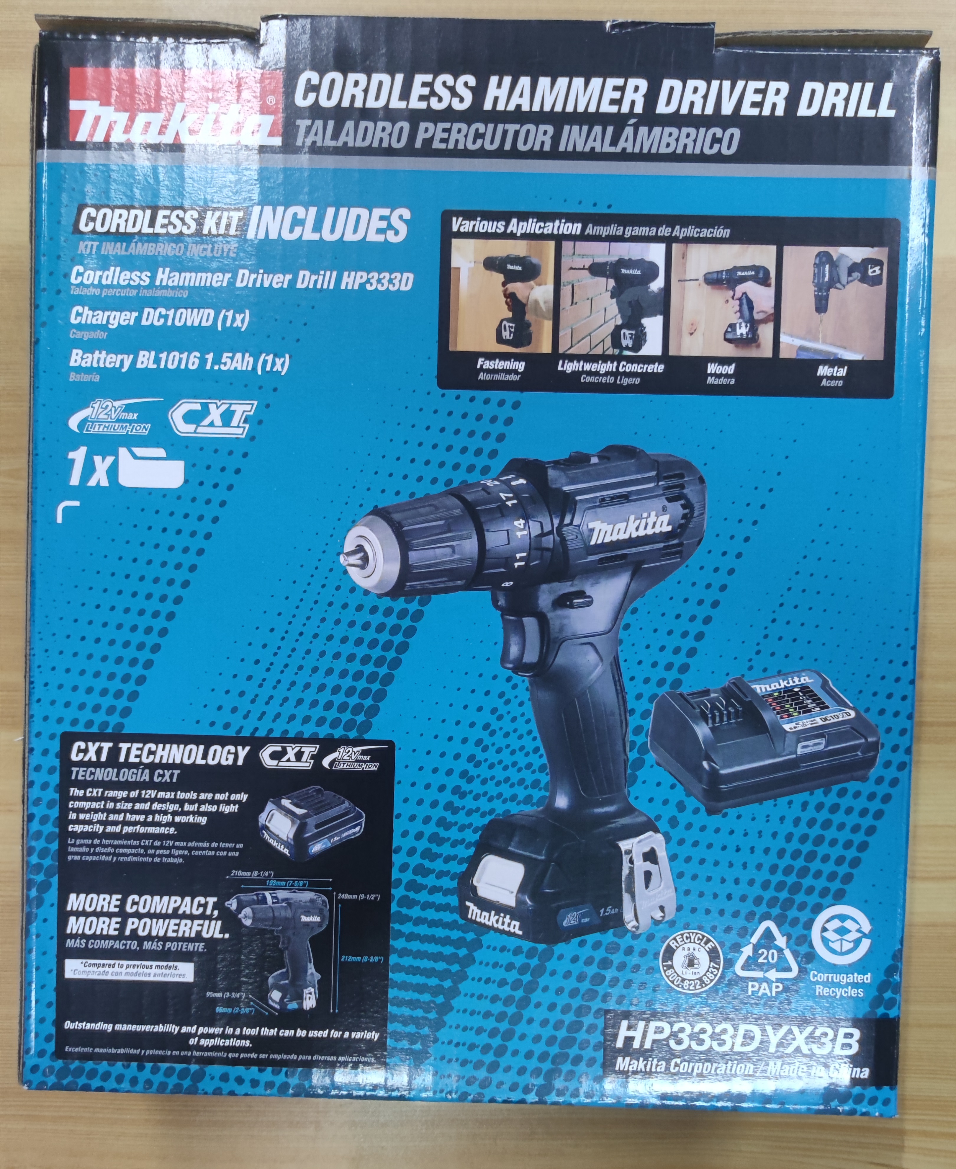 สว่านกระแทกไร้สาย12V HP333DYX3B MAKITA Black Edition