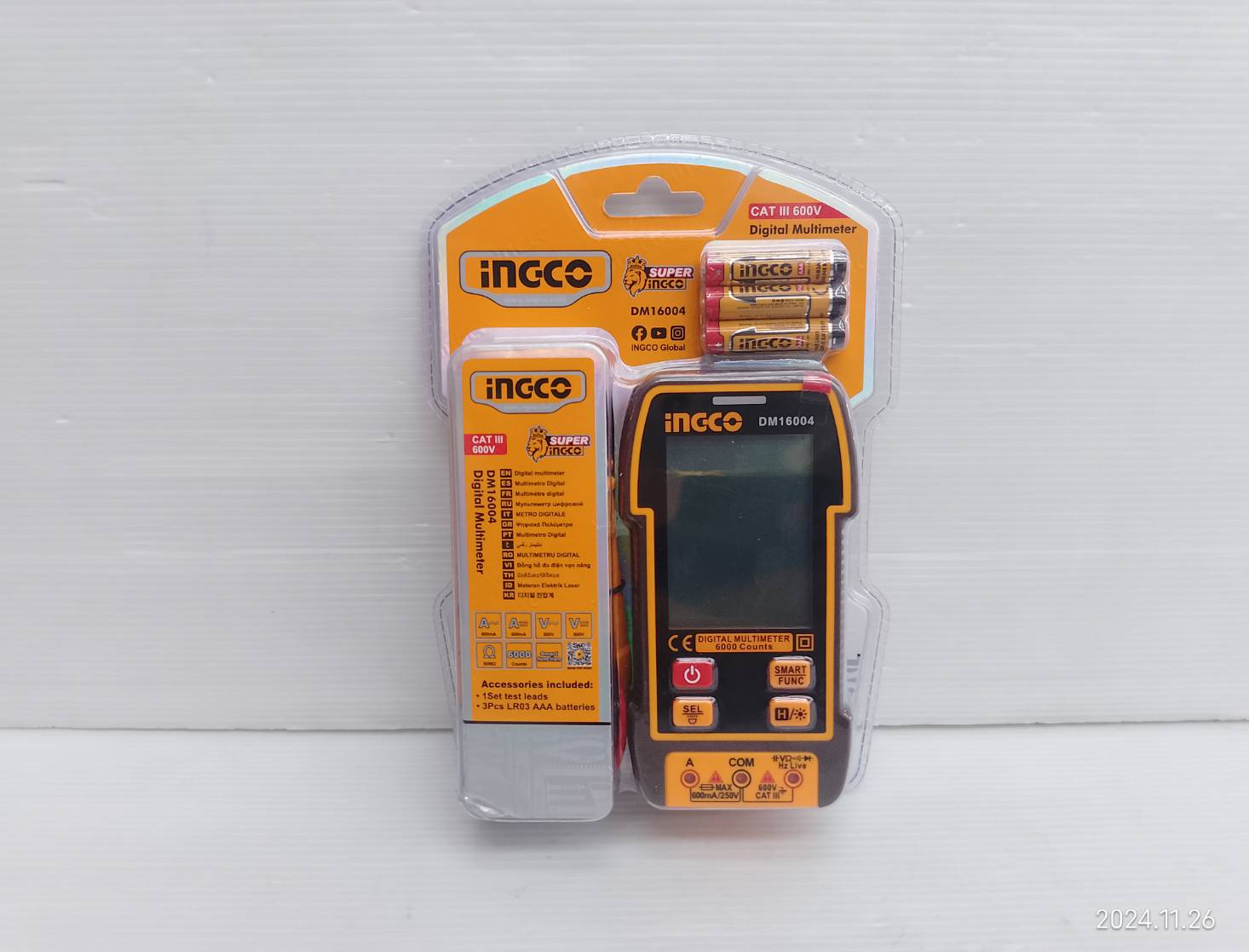 INGCO มัลติมิเตอร์ดิจิตอล600V รุ่น DM16004