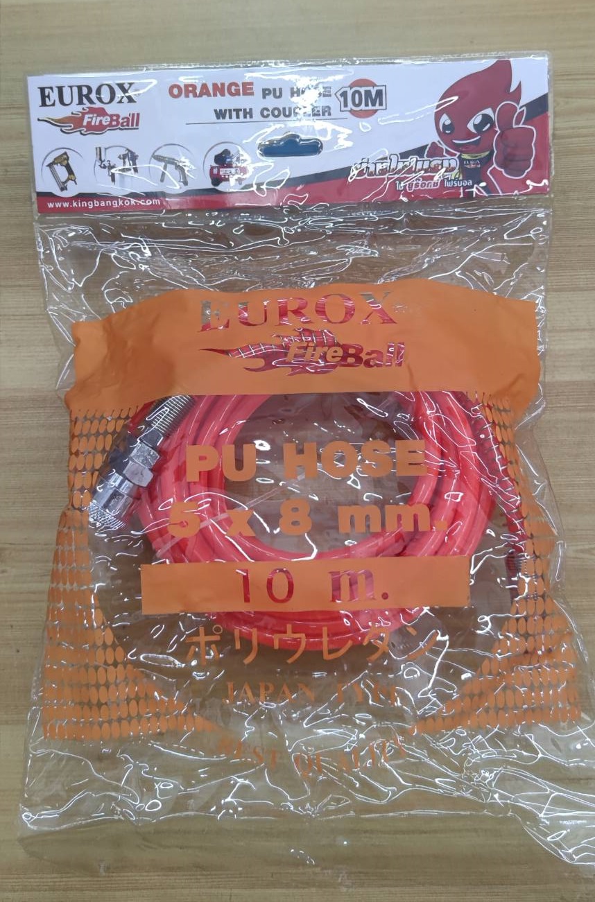 EUROX สายลมพร้อมใช้ ขนาด 5X8 ยาว 10 เมตร (สีส้ม)