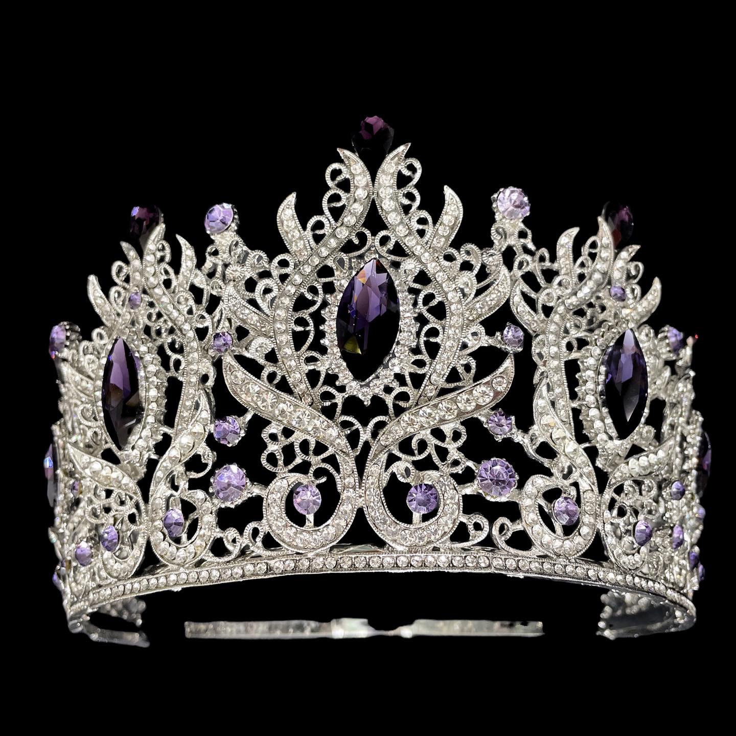 (พร้อมส่งจากไทย) มงกุฏ 096 สีม่วง มงกุฎนางงาม มงกุฎเพชร มงกุฎประกวด สินค้าพร้อมส่ง ไม่ต้องรอนาน งานพรีเมี่ยม