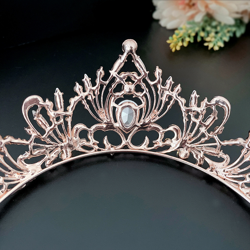 (พร้อมส่ง) เทียร่า 331 สีโรสโกลด์ มงกุฎนางงาม งานสวย ปราณีต QCเพชรทุกเม็ด สินค้าพร้อมส่งจากไทย