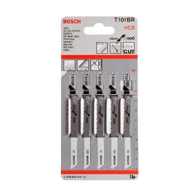 2608630014 BOSCH T101BR ใบเลื่อยจิ๊กซอว์ตัด-เจาะไม้ (5 ใบ/แพค)