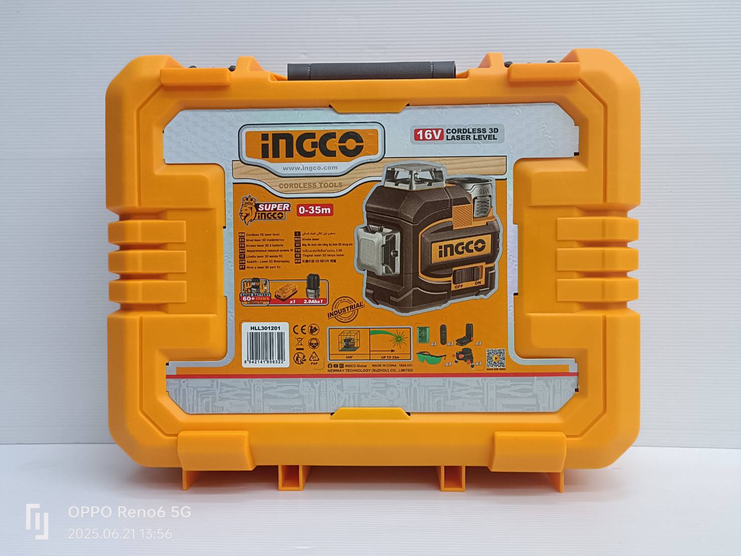 INGCO เลเซอร์ระดับ 12เส้น 16V แสงเขียว HLL301201