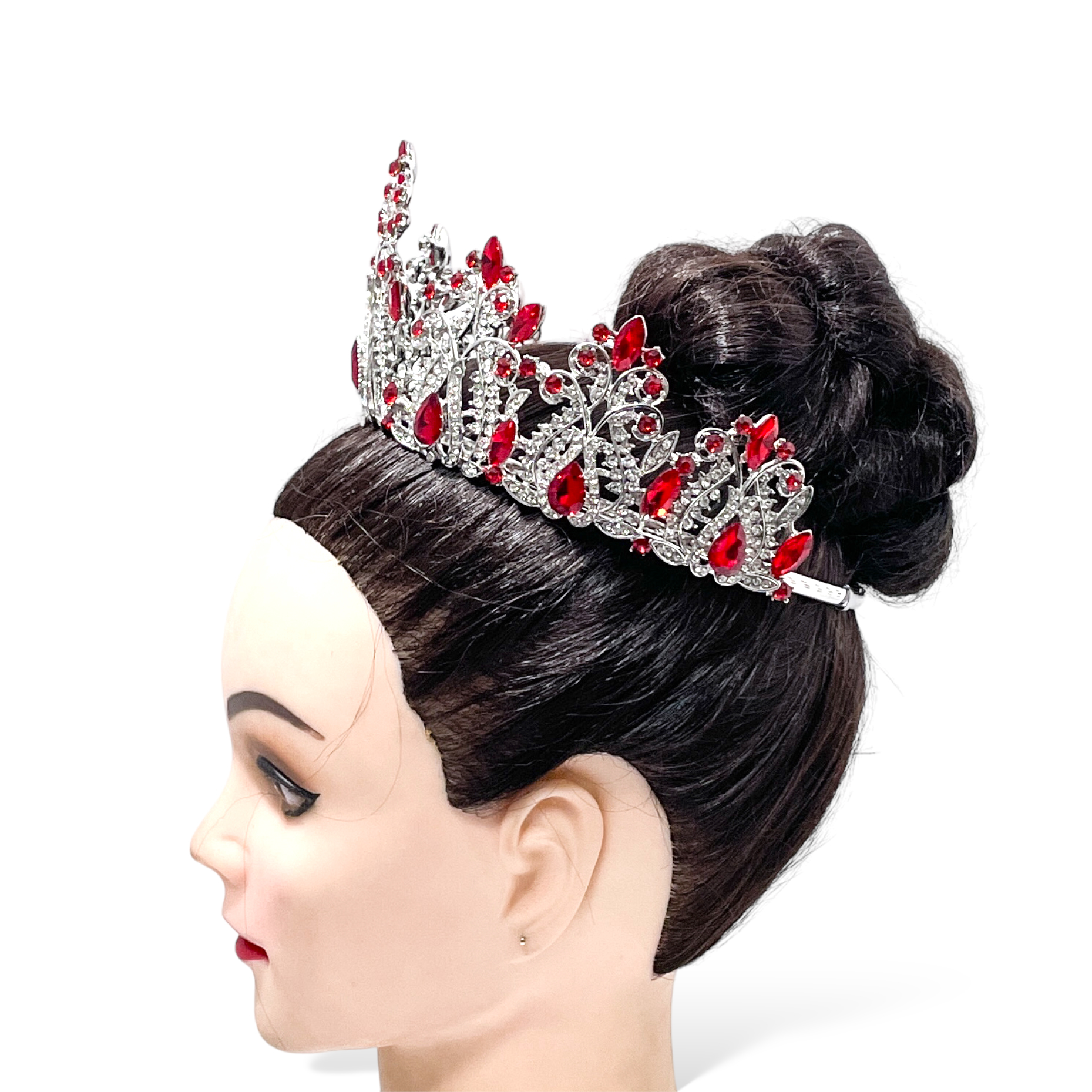 (พร้อมส่งจากไทย) มงกุฏ 118 สีแดง งานสวย งานนางงาม รุ่นฐานกลม ปรับขนาดได้ ส่งด่วน ส่งจากไทย