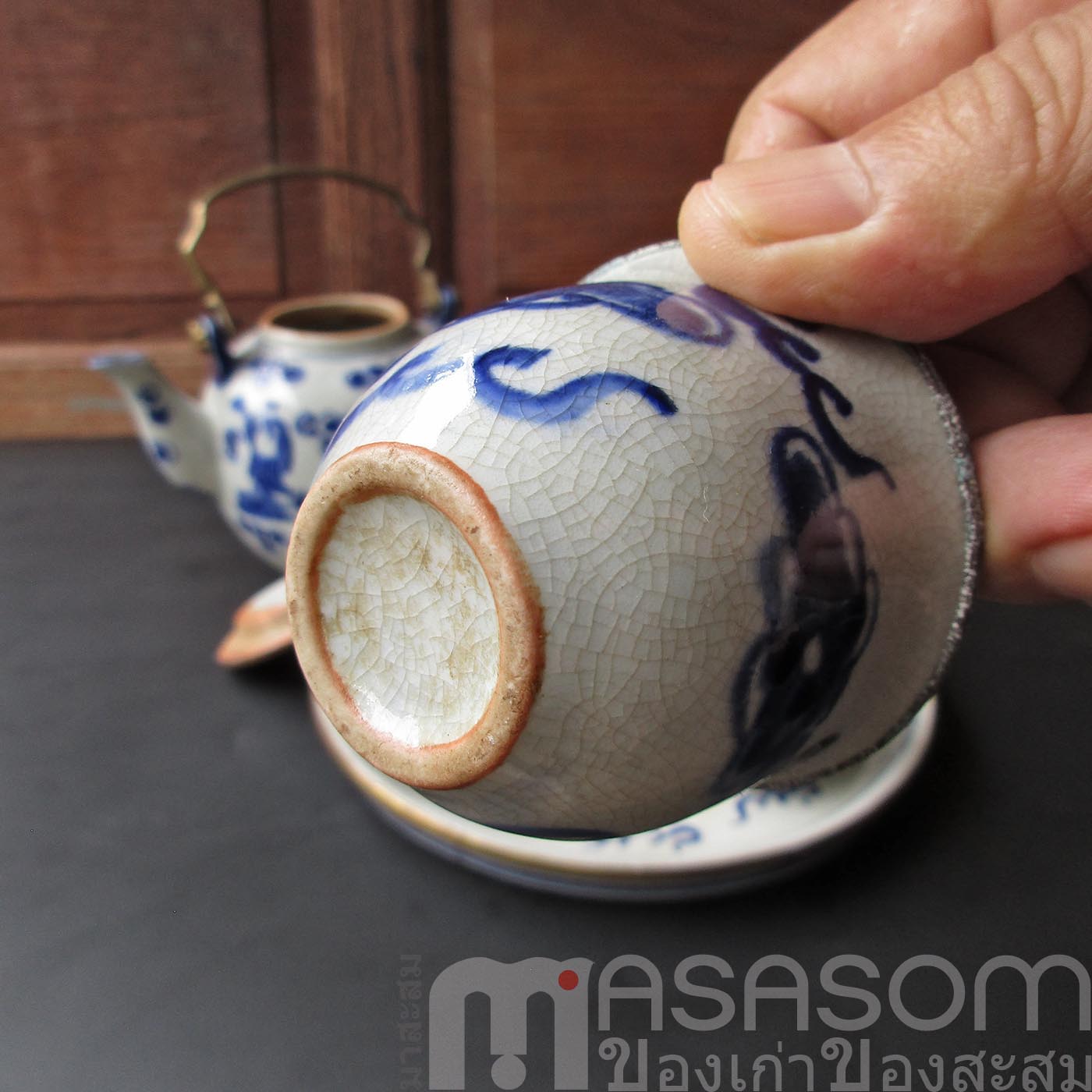 ชุดน้ำชาลายครามจีนของเก่า