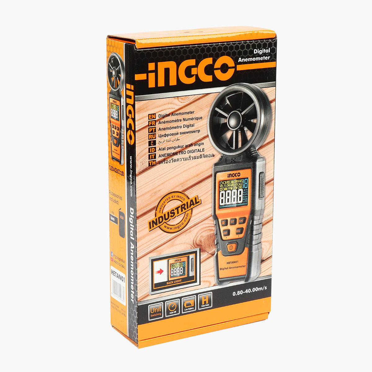 เครื่องวัดความเร็วลมดิจิตอล HETAN01 INGCO