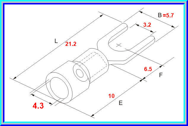 5x หางปลาแฉกหุ้ม สีแดง (Spade Crimp Terminal)