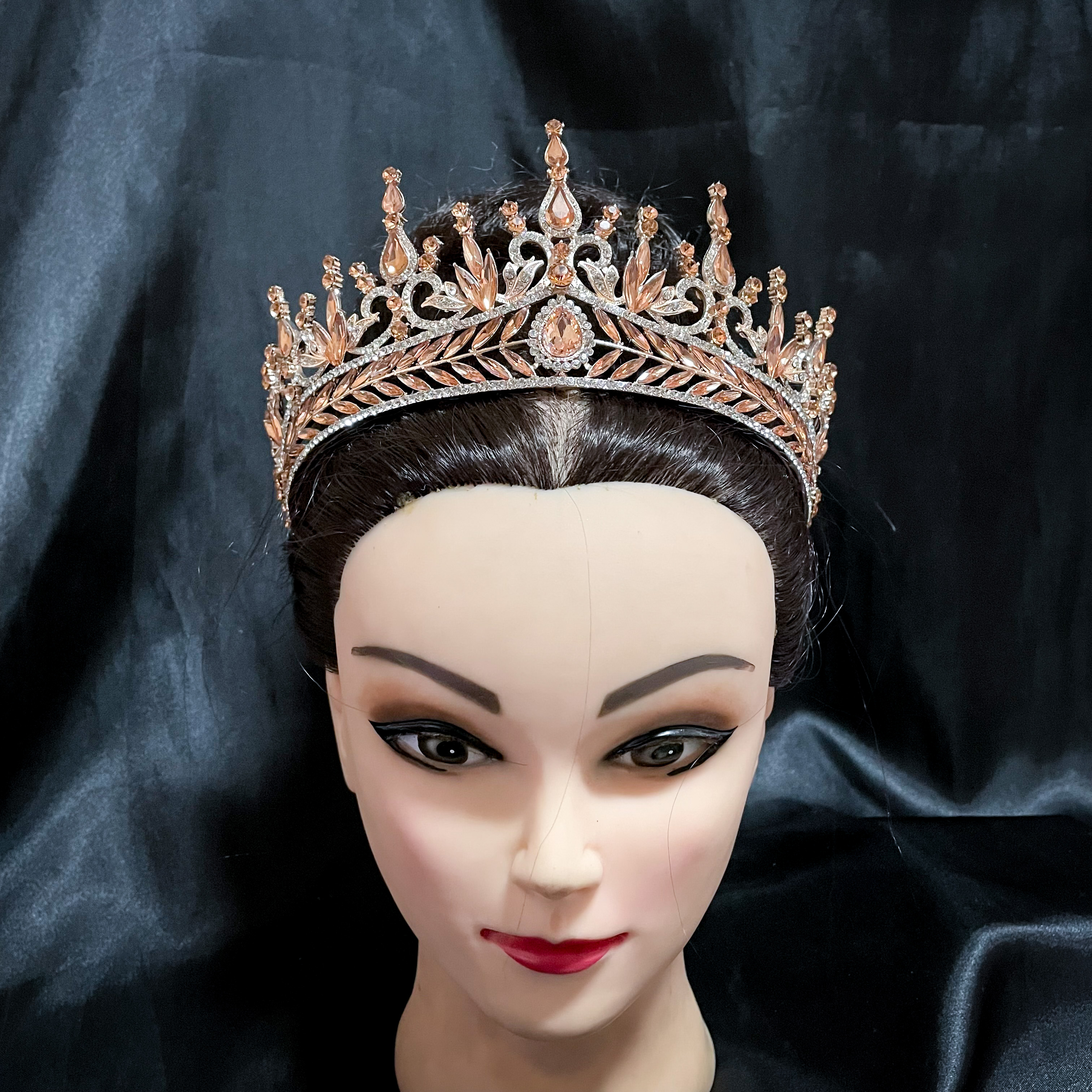 (พร้อมส่ง) เทียร่า 302 สีส้ม มงกุฎนางงาม งานสวย ปราณีต QCเพชรทุกเม็ด สินค้าพร้อมส่งจากไทย