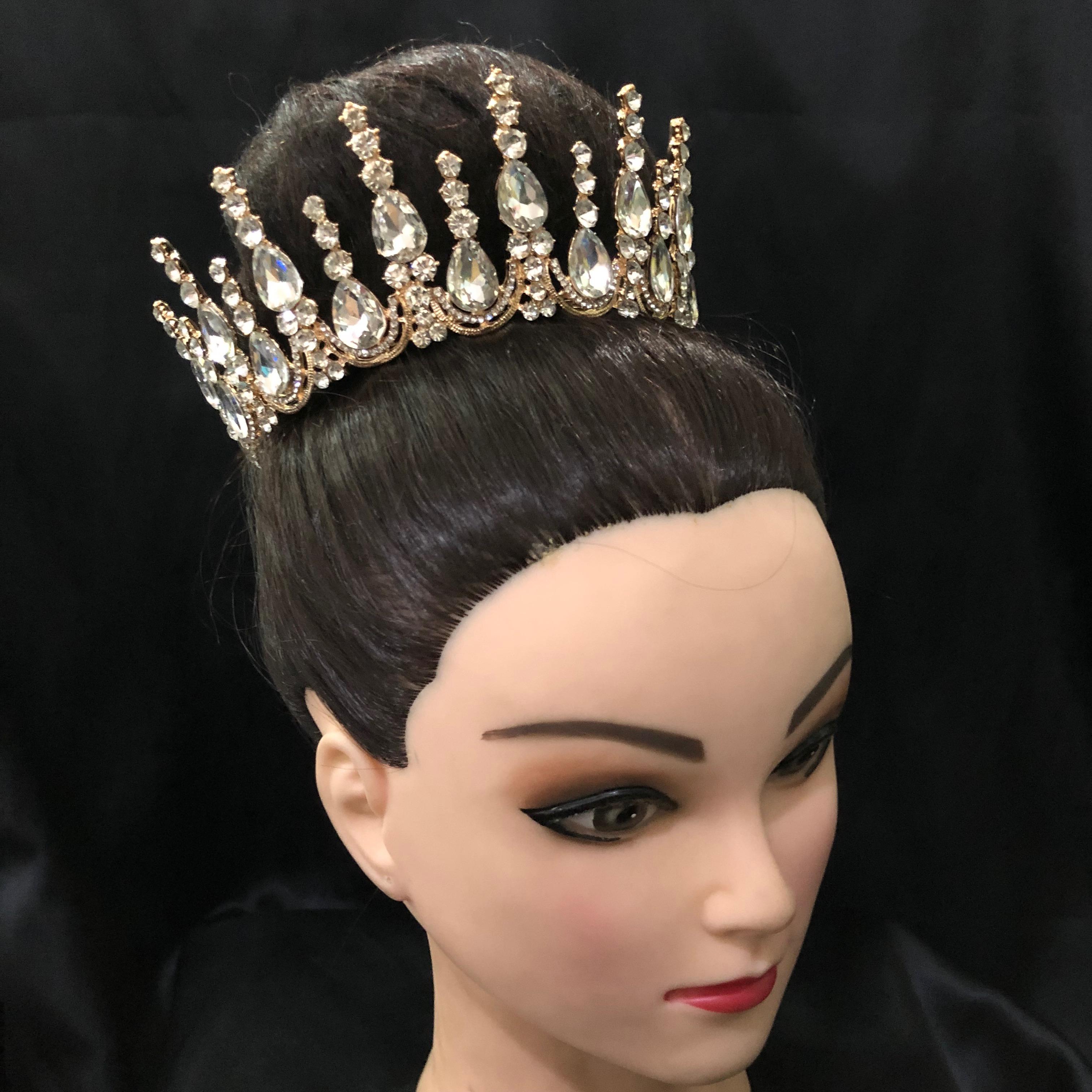 (พร้อมส่ง) มงกุฏ 059 สีทองเพชรขาว