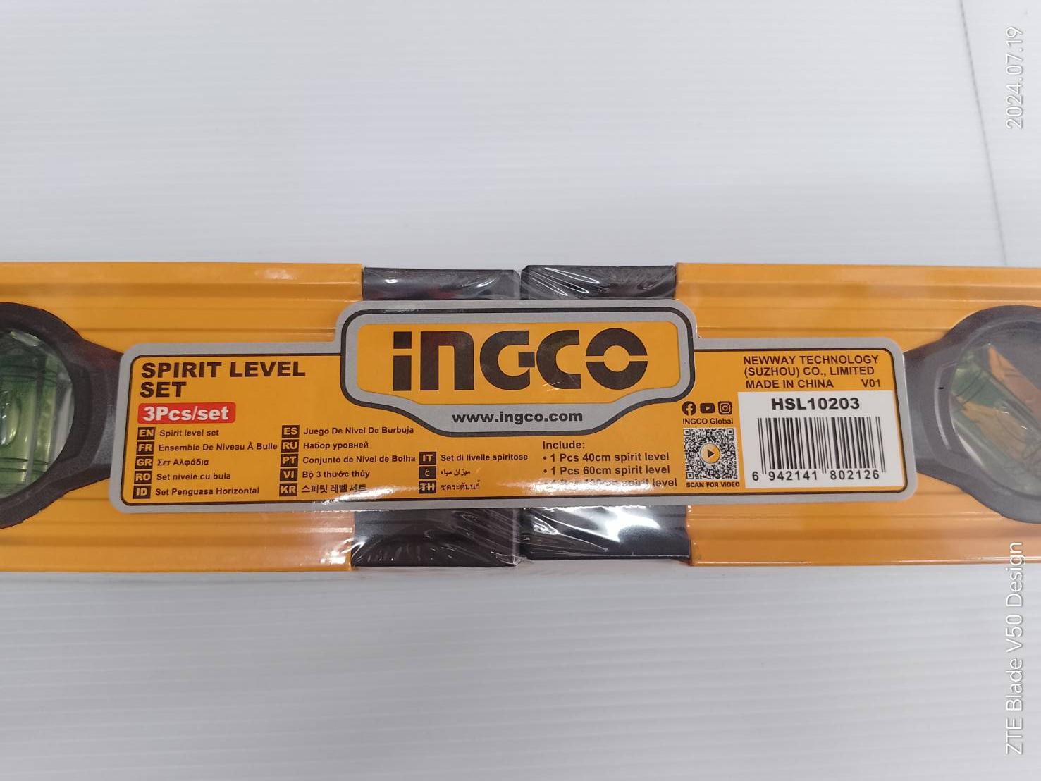 INGCO ชุดระดับน้ำ 3ชิ้น 16" / 24" / 40" HSL10203