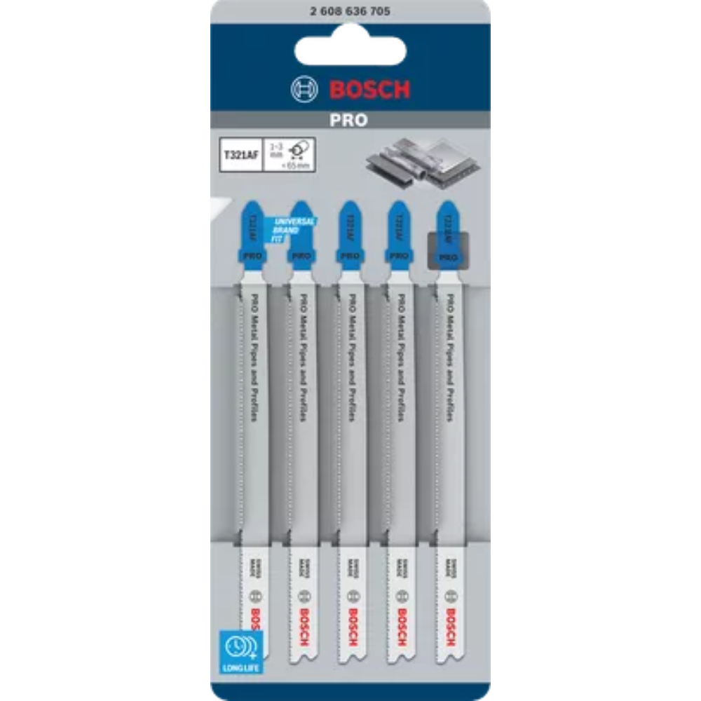 2608636705 BOSCH T321AF ใบเลื่อยจิ๊กซอว์ตัดเหล็ก (5 ใบ/แพค)