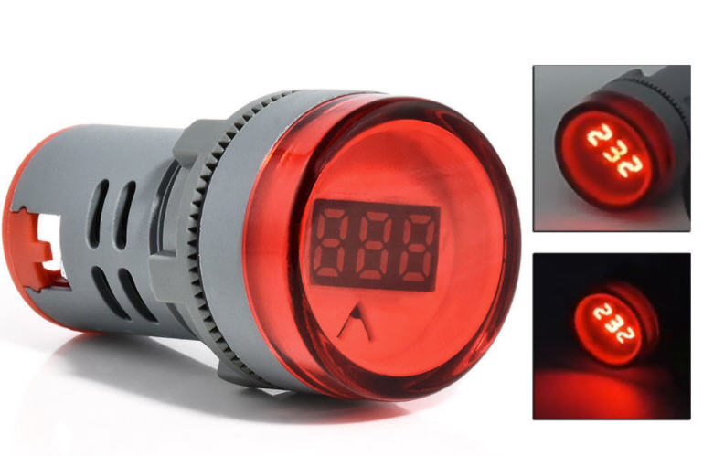 1x AD101-22VM ดิจิตอลเอซีโวลต์มิเตอร์ 20-500VAC สีแดง