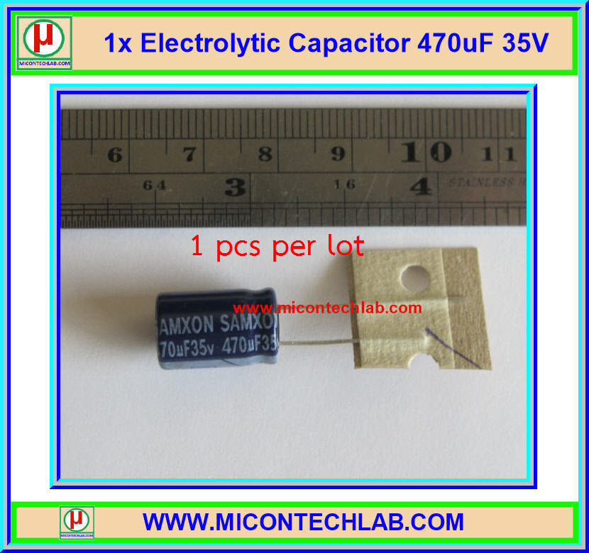 1x คาปาซิเตอร์อิเล็กทรอไลท์ 470 uF 35V (Capacitor)