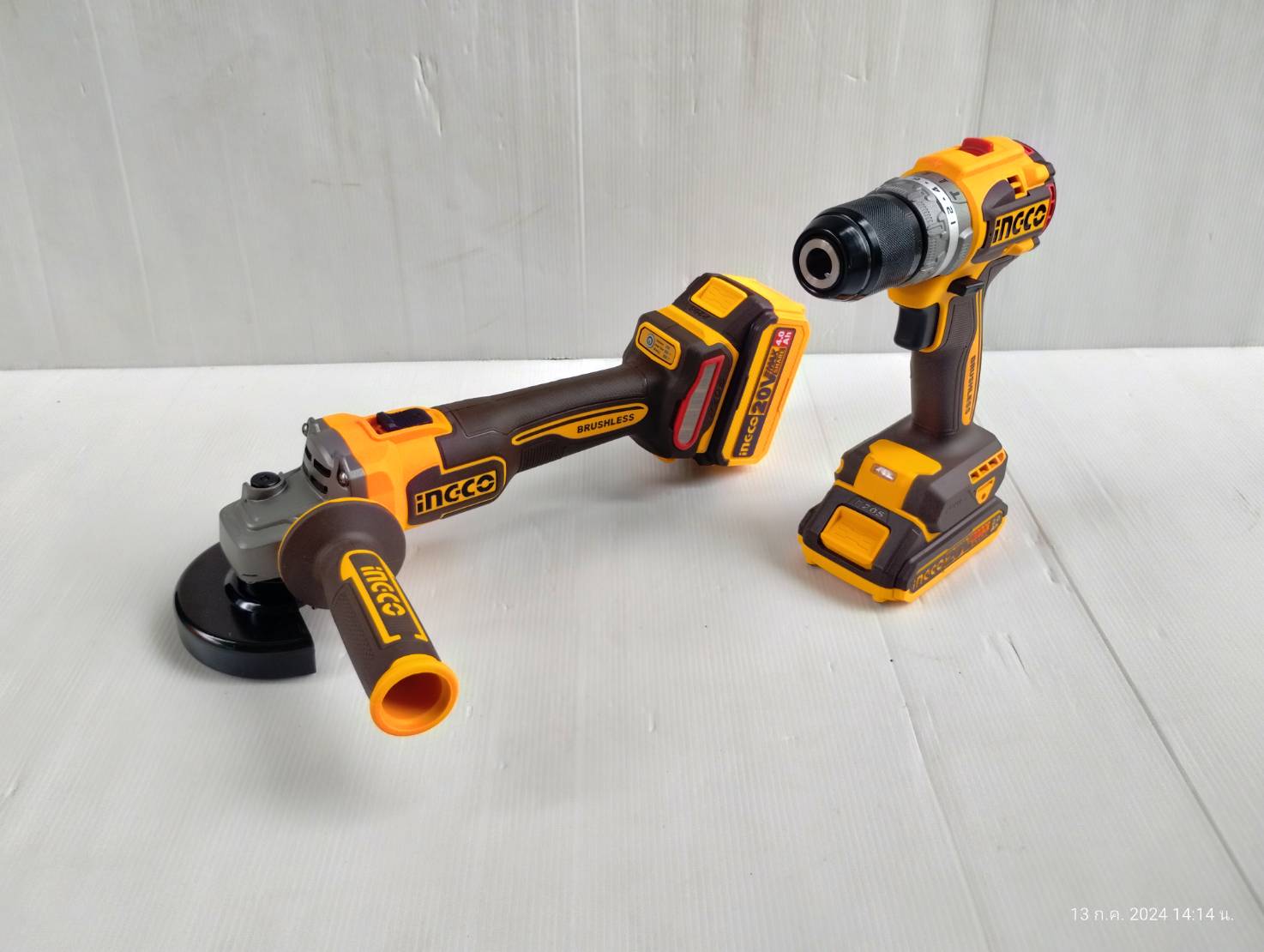 ชุดสว่านกระแทกไร้สาย+เครื่องเจียรแบตเตอรี่ 4นิ้ว รุ่น CKLI2027310 INGCO