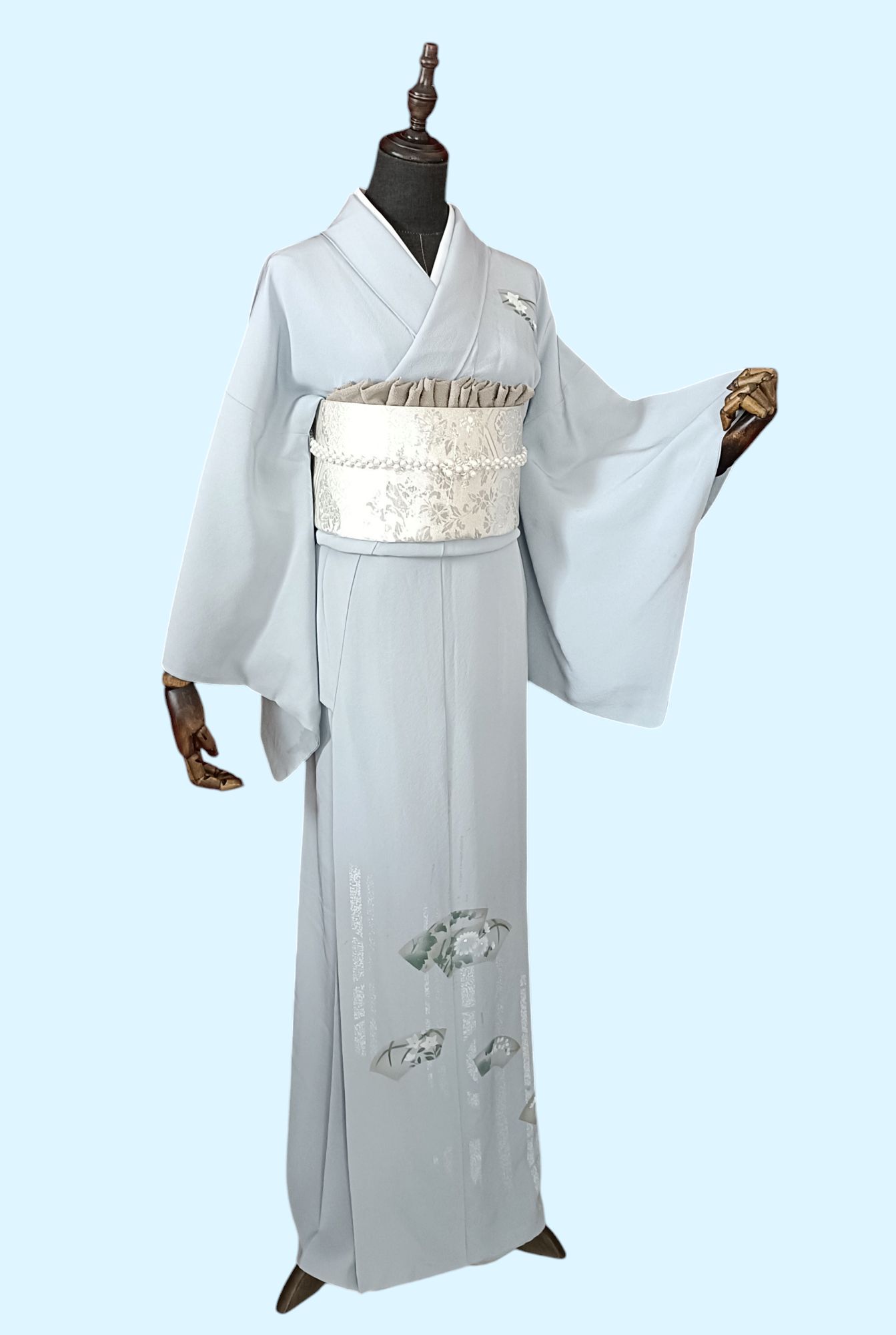 ชุดกิโมโนสีฟ้า*มีตำหนิ