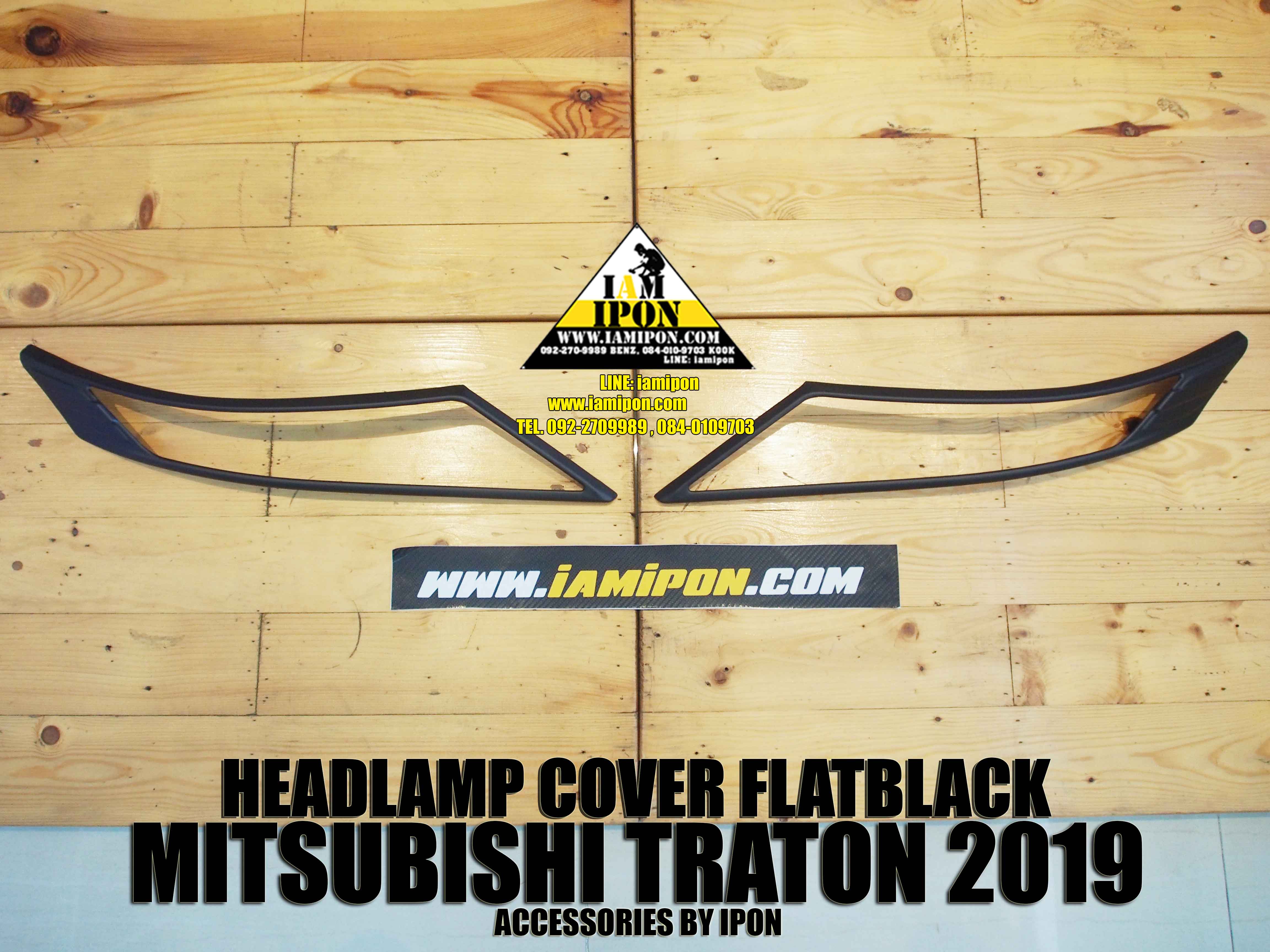 HEAD LAMP COVER MITSUBISHI TRITON 2019 FLATBLACK ครอบไฟหน้าดำด้านมิสซูบิชิไทรทัน 2019