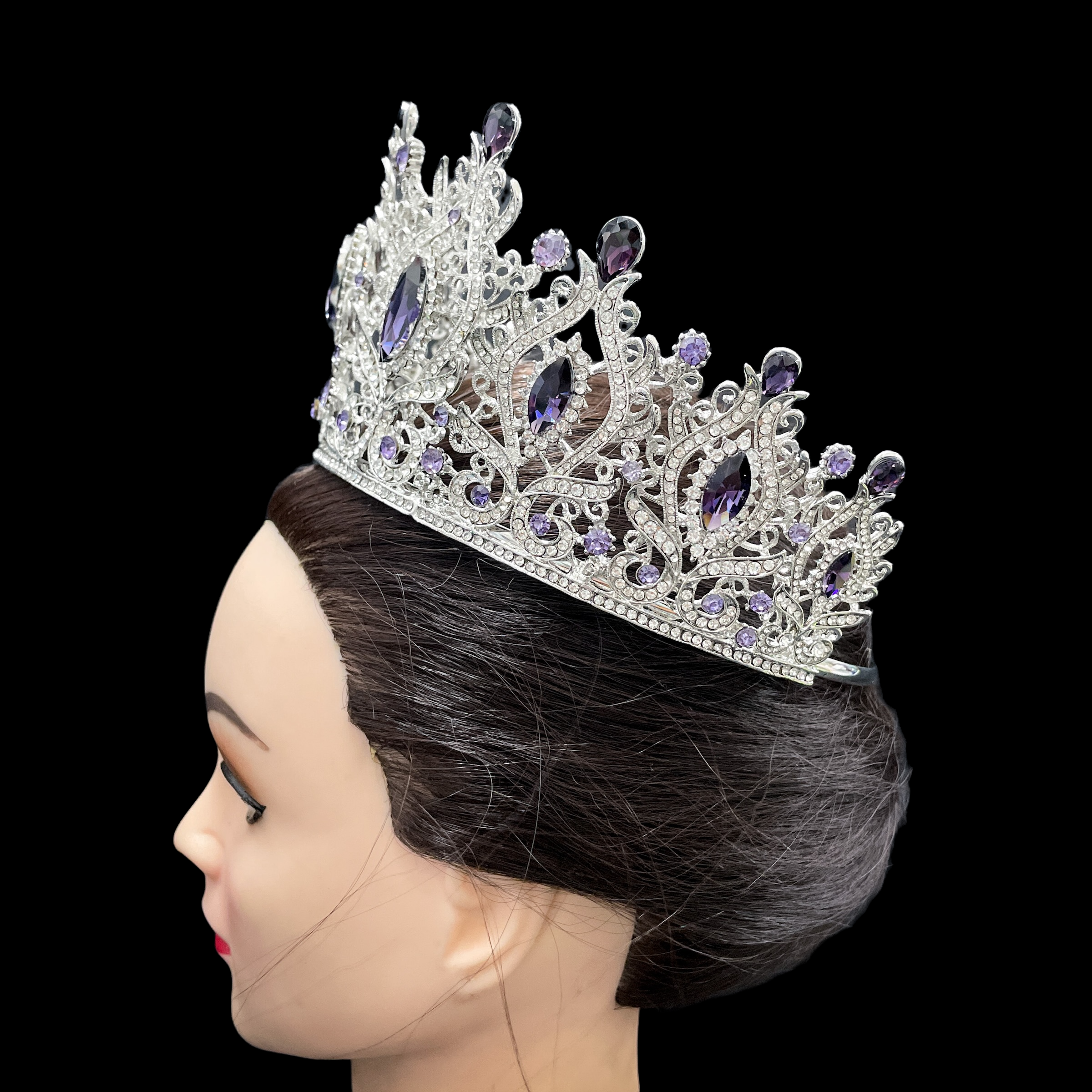 (พร้อมส่งจากไทย) มงกุฏ 096 สีม่วง มงกุฎนางงาม มงกุฎเพชร มงกุฎประกวด สินค้าพร้อมส่ง ไม่ต้องรอนาน งานพรีเมี่ยม