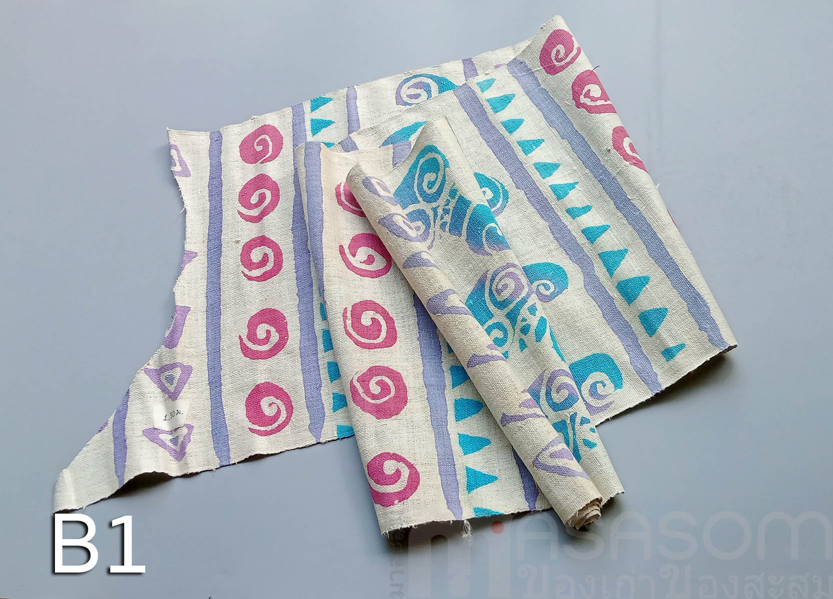 ผ้าใยกัญชงทอมือลายบาติค