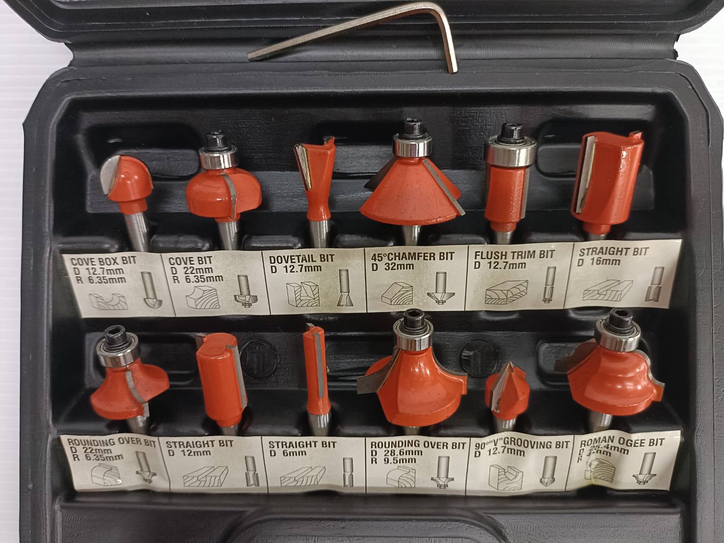 ชุดดอกทริมเมอร์1/4 12ตัวชุด 613212 HARDEN