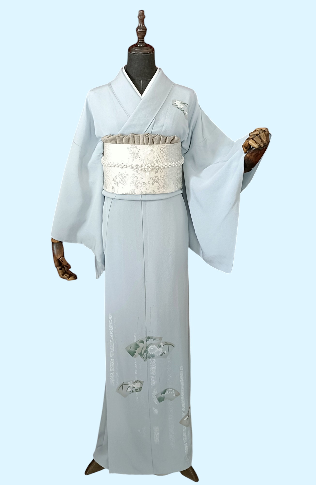 ชุดกิโมโนสีฟ้า*มีตำหนิ