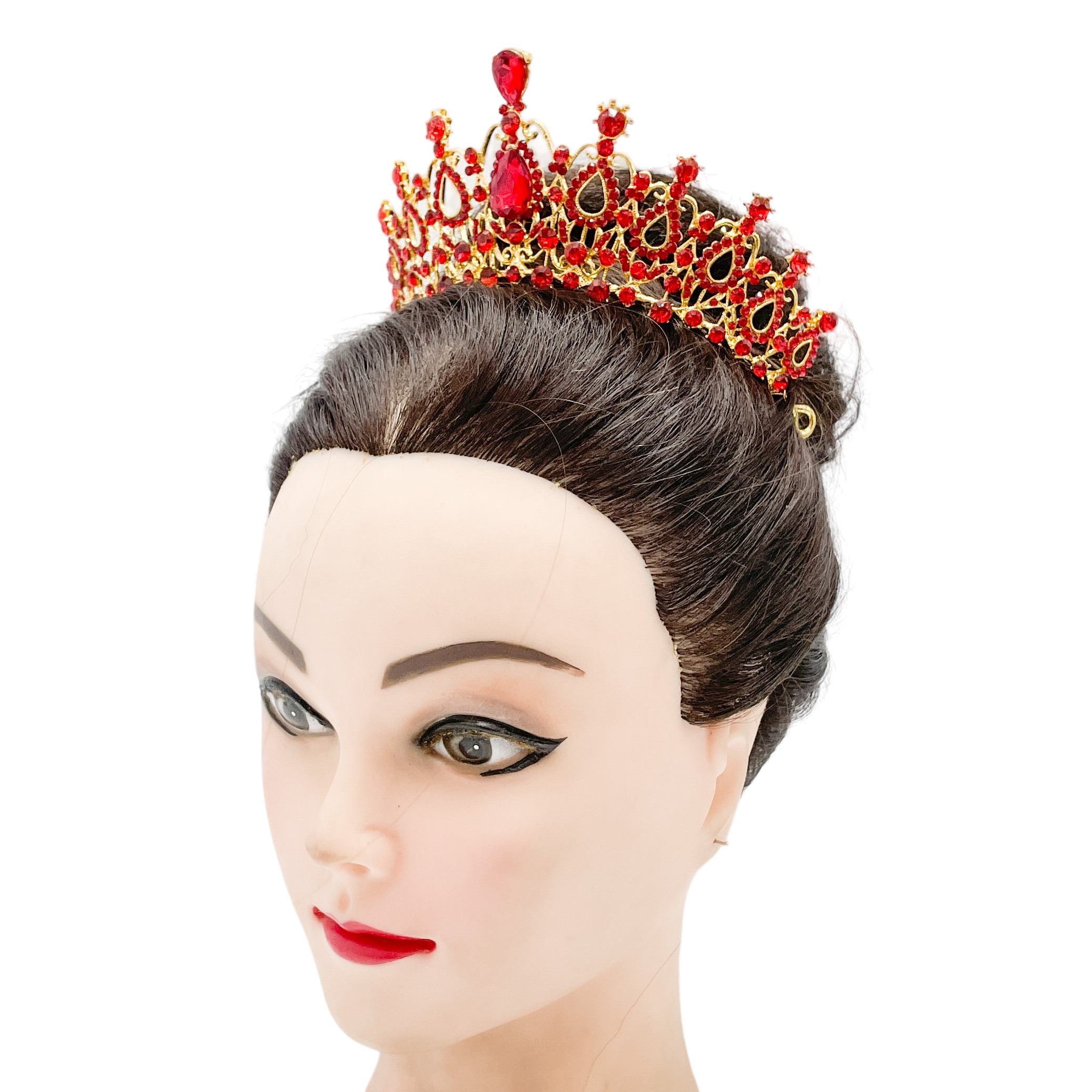 (พร้อมส่ง) เทียร่า 004 สีแดง มงกุฎนางงาม มงกุฎเจ้าหญิง งานสวย ปราณีต QCเพชรทุกเม็ด สินค้าพร้อมส่งจากไทย