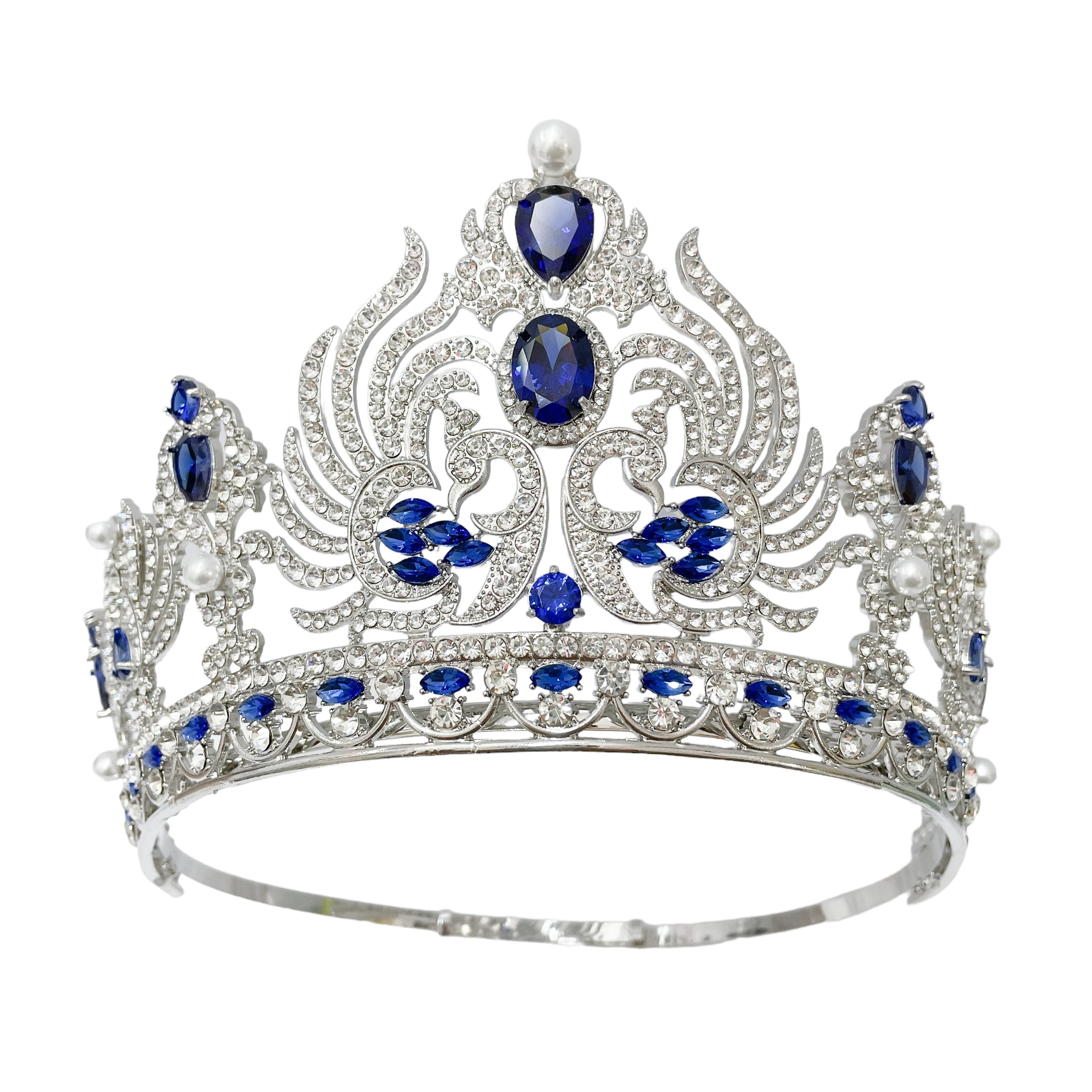 (พร้อมส่งจากไทย) มงกุฏ 093 สีน้ำเงิน มงกุฎนางงาม มงกุฎเพชร มงกุฎประกวด สินค้าพร้อมส่ง ไม่ต้องรอนาน งานพรีเมี่ยม