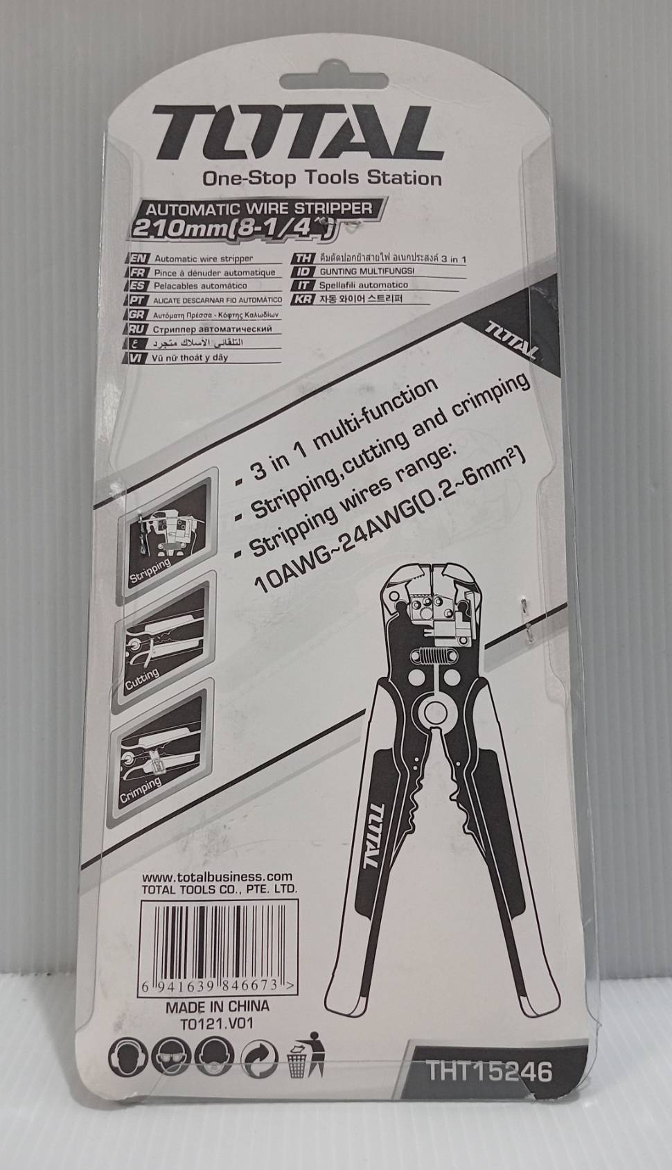 คีมปอกสายอัตโนมัติ ( ตัด ปอก ย้ำ ) รุ่น THT15246 Total