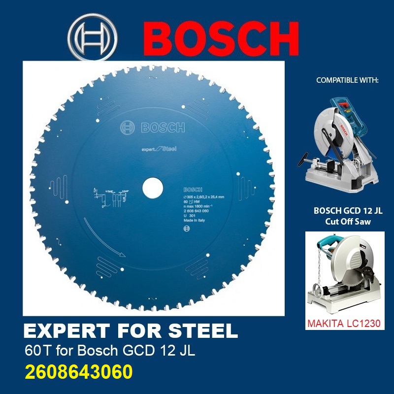 ใบเลื่อยตัดเหล็ก 12"x60T BOSCH #2608643060