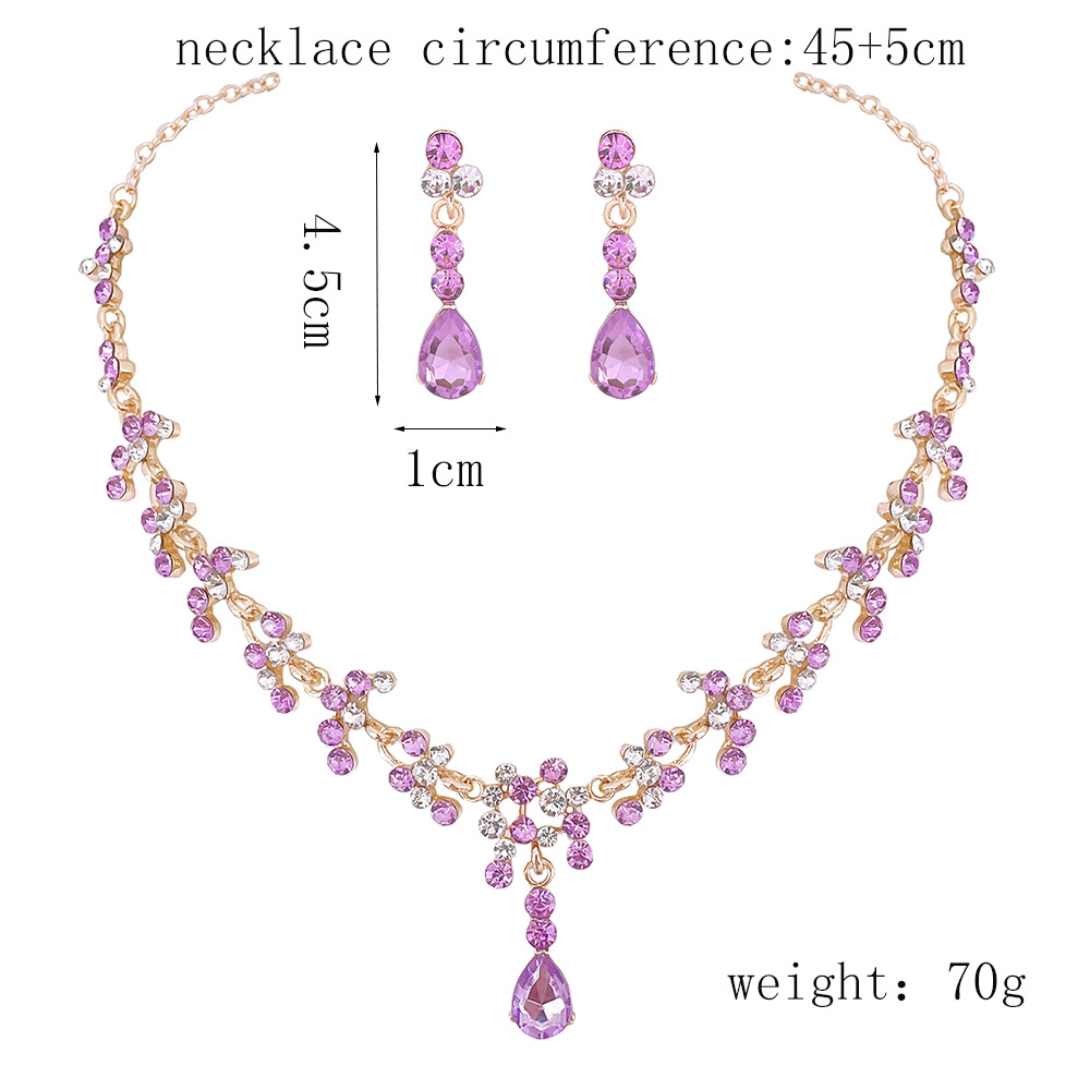 SET005 สีม่วง เครื่องประดับ 3 ชิ้น มงกุฎ สร้อยคอ ต่างหู จัดเซทสวยงาม สินค้าพร้อมส่งจากไทย