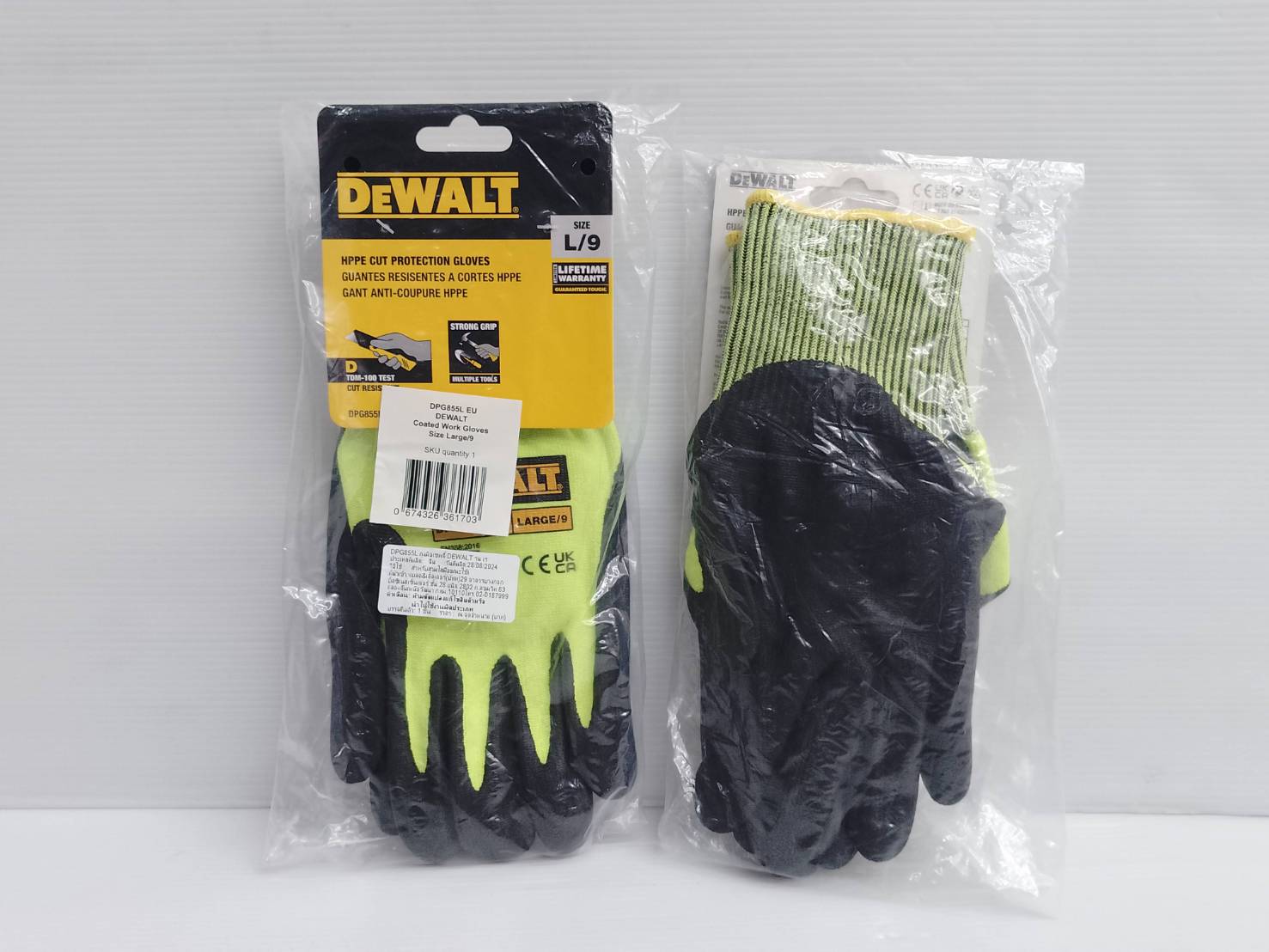 ถุงมือเซพตี้ เรืองแสงไซส์#L DPG855L DEWALT