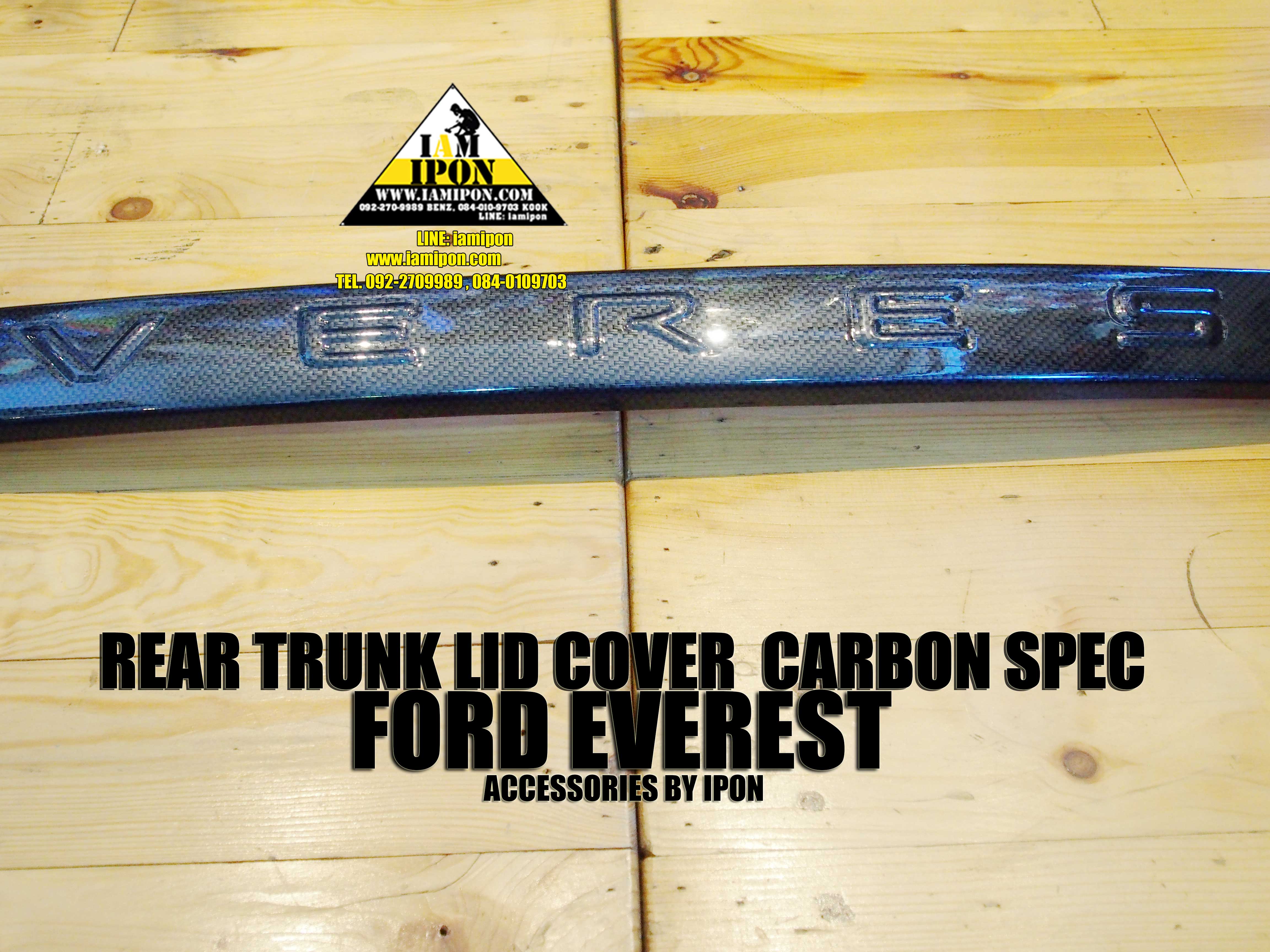REAR TRUNK LID COVER FORD EVEREST CARBON SPEC คาดคิ้วฝาท้ายสีคาร์บอนฟอร์ดเอเวอเรสต์