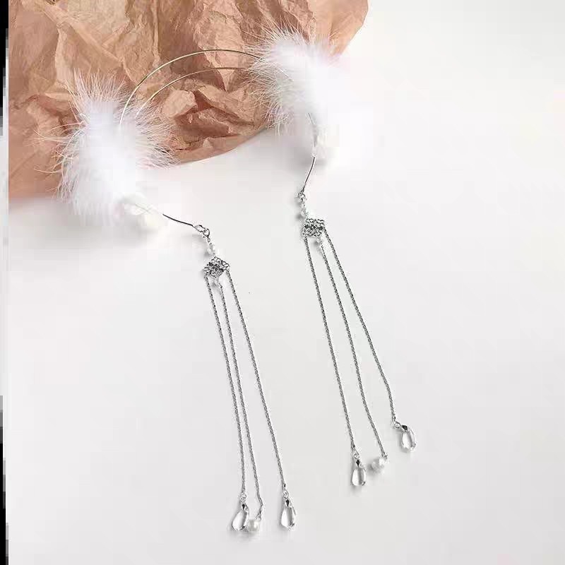 (ส่งด่วน ส่งเร็ว) คาดผมขนนกพร้อมพู่หรูหรา ลุคคุณหนูสุดๆ เด็กใส่ได้ ส่งจาก จ.อุบลราชธานี