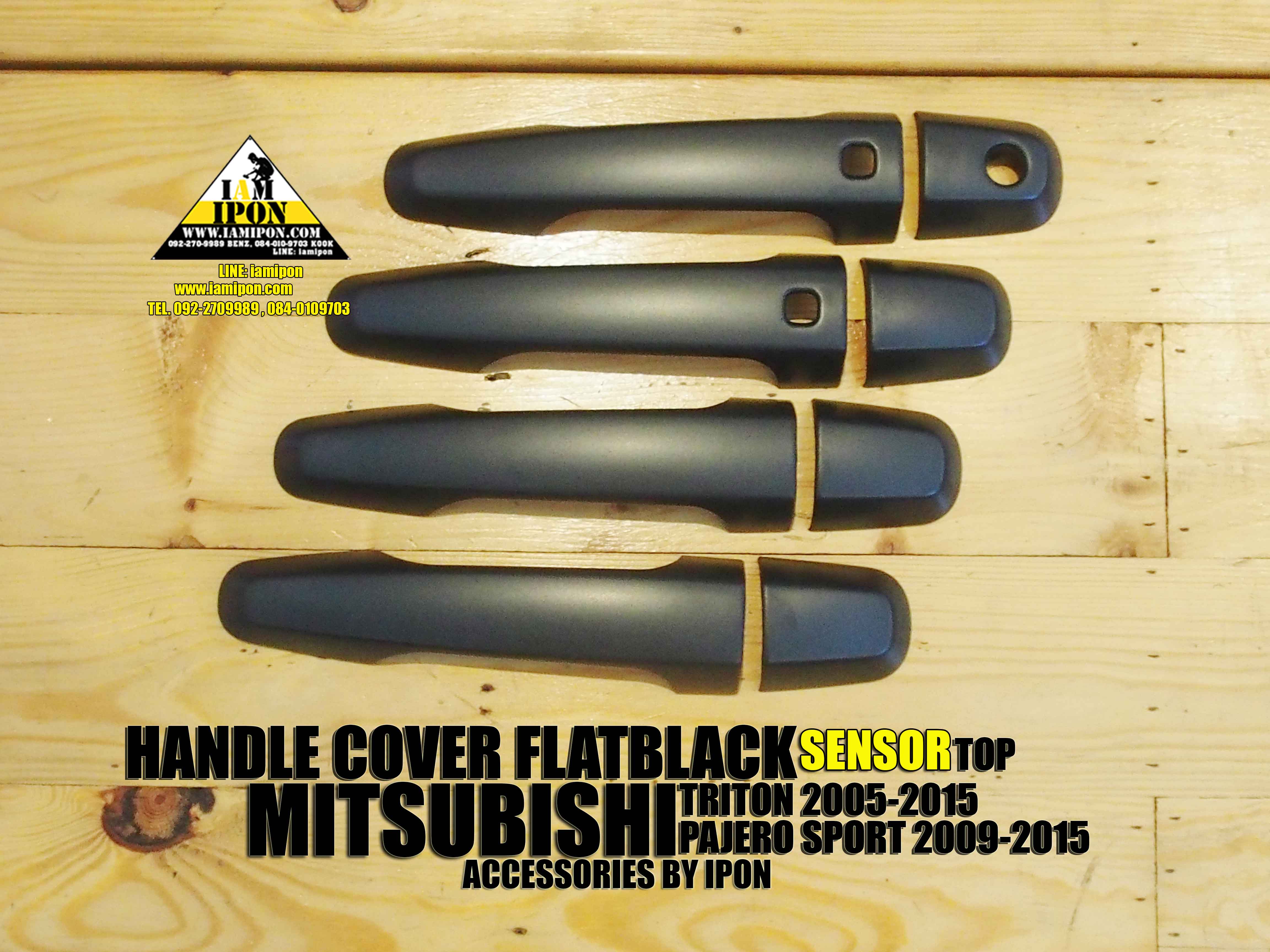 HANDLE COVER MITSUBISHI TRITON 2005-2015 & PAJERO SPORT 2009-2015 FLATBLACK ครอบมือจับดำด้านมิสซูบิชิไทรทัน 2005-2015 และ ปาเจโร่สปอร์ต 2009-2015