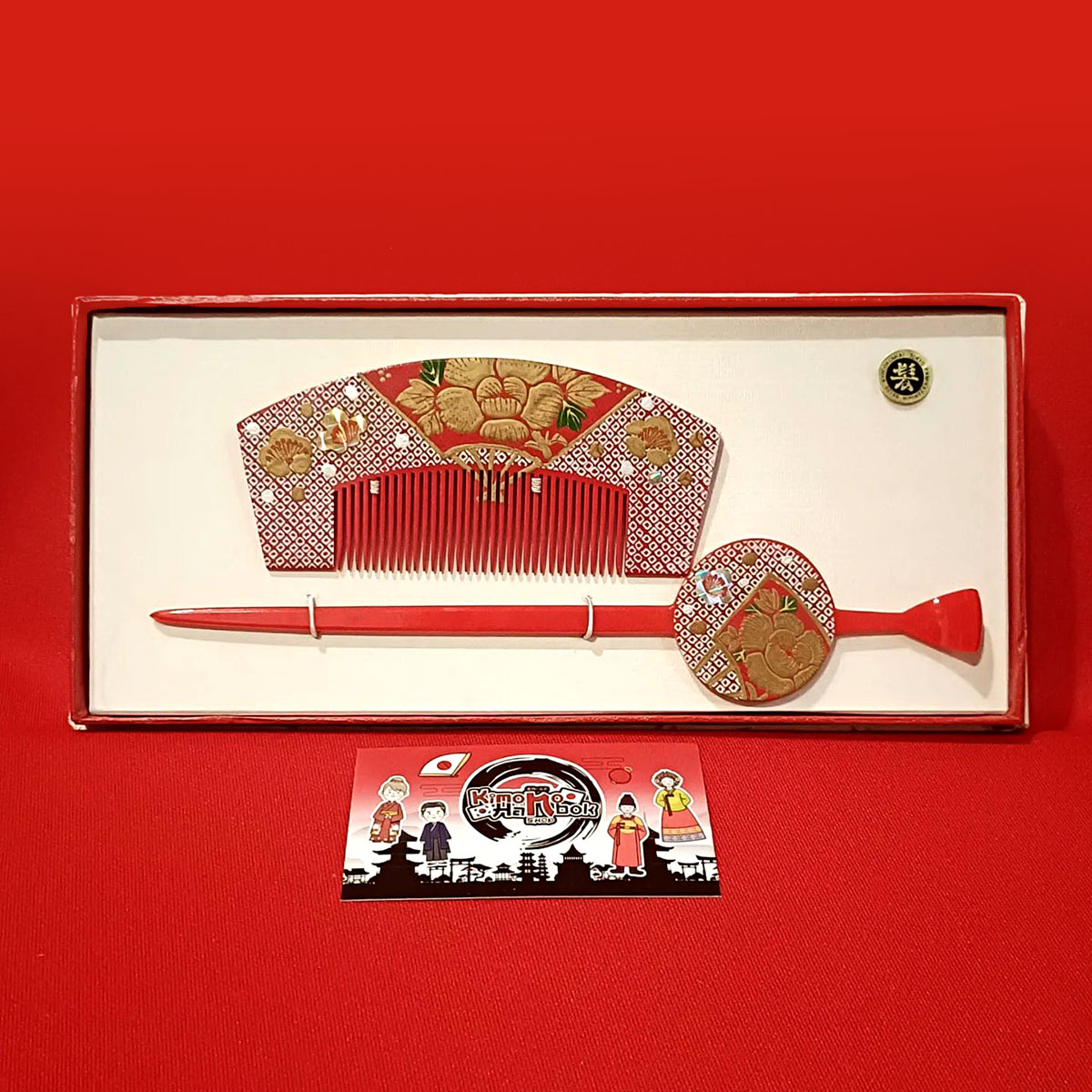 ชุดปิ่นไม้โทนสีแดงคู่PINW20021