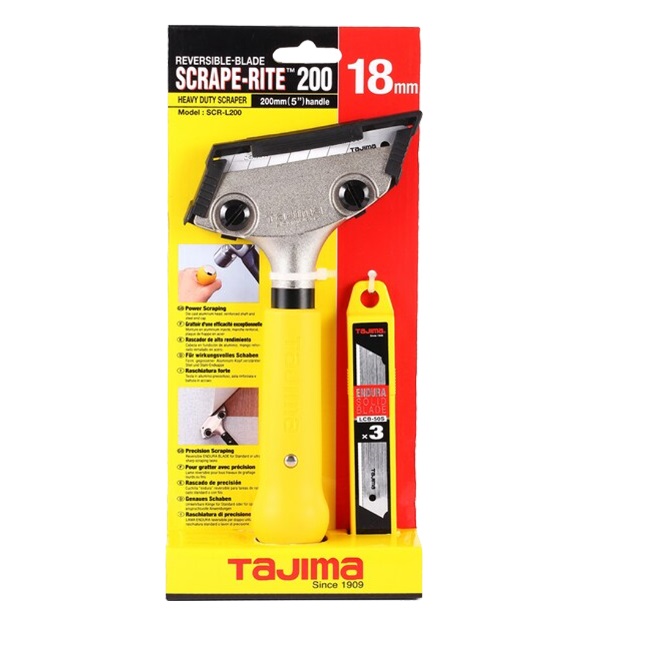 TAJIMA มีดขูดลอก ทาจิม่า เบอร์ SCR-L200 มาพร้อมกับใบมีด LCB-50PN 5ใบ ขนาด 18 mm
