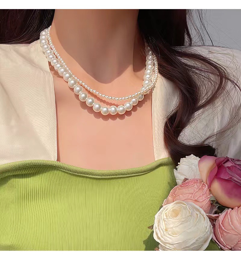 (พร้อมส่ง) สร้อยคอไข่มุก 2 ชั้น สวยหรู ส่งด่วนจาก จ.อุบลราชธานี