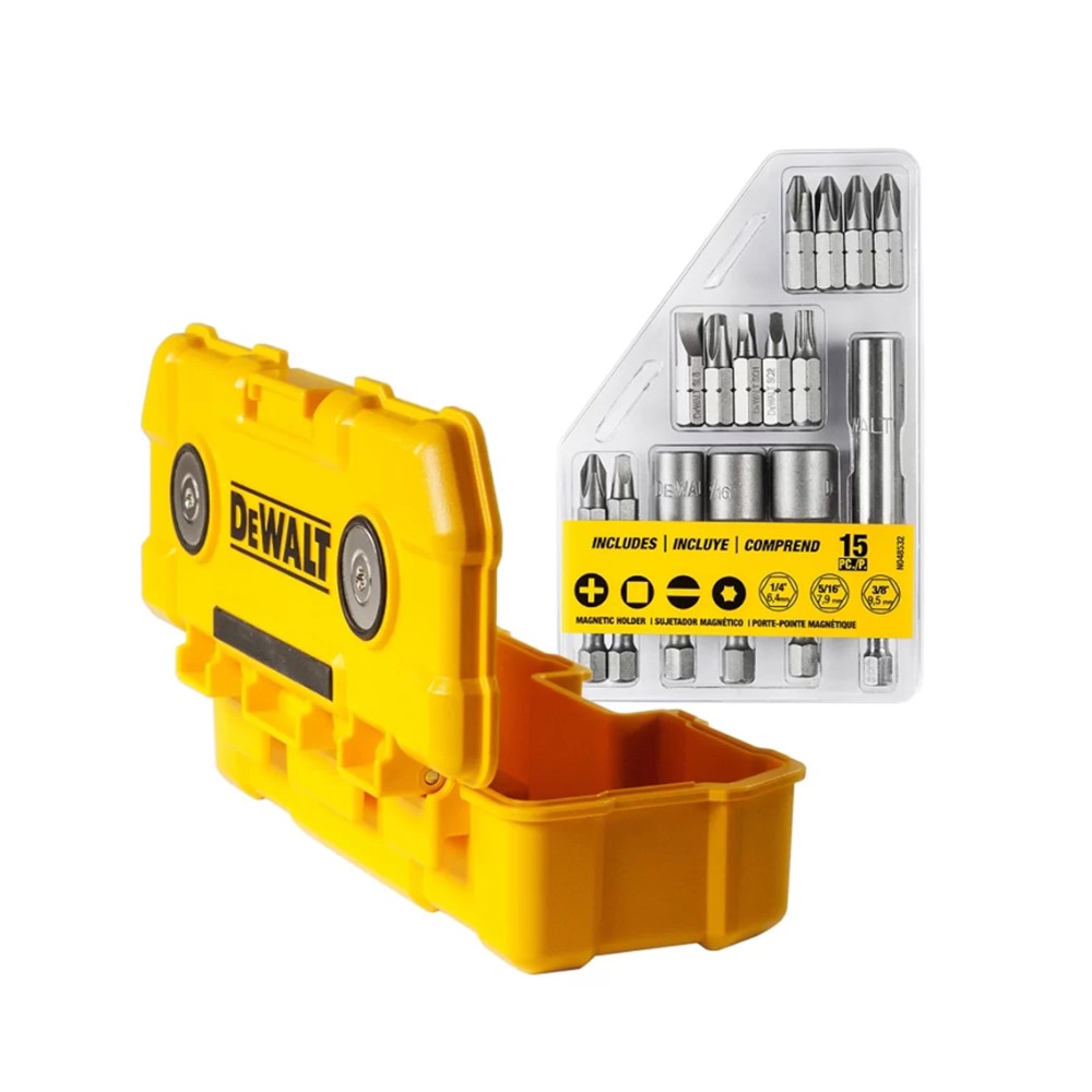 ชุดดอกไขควง15ชิ้น+กล่อง Magnetic ToughCase DWMTC15 DEWALT