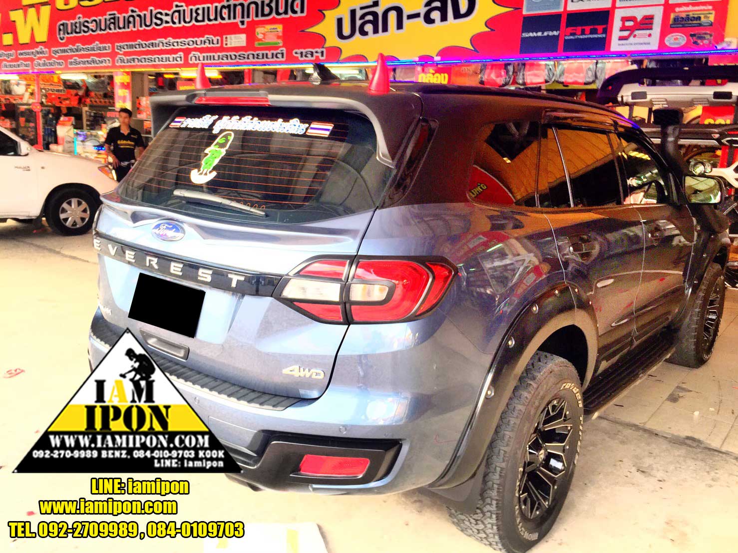 REAR SPOILER FORD EVEREST FLATBLACK สปอยเลอร์หลังดำด้านฟอร์ดเอเวอเรสต์