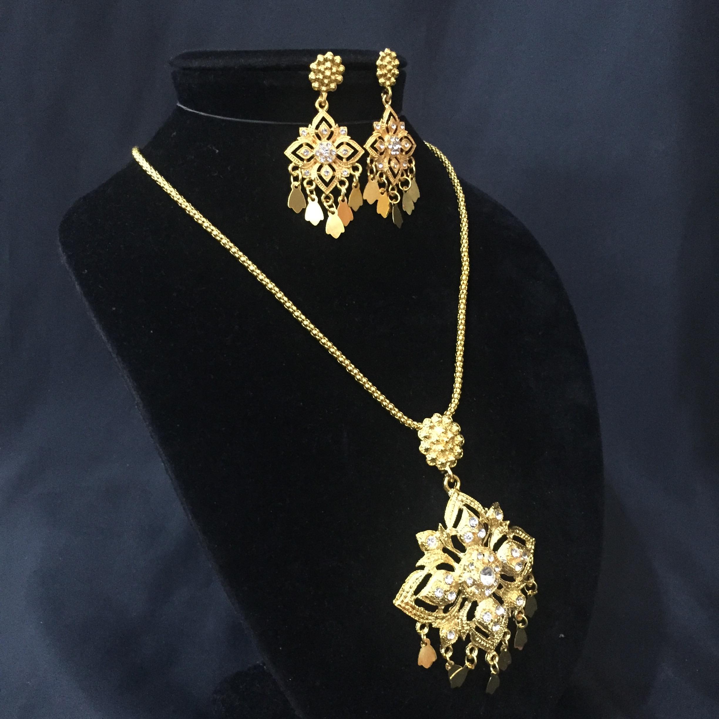 (พร้อมส่ง) เครื่องประดับไทยสร้อยคอ+ต่างหู 052 (เข็ม)