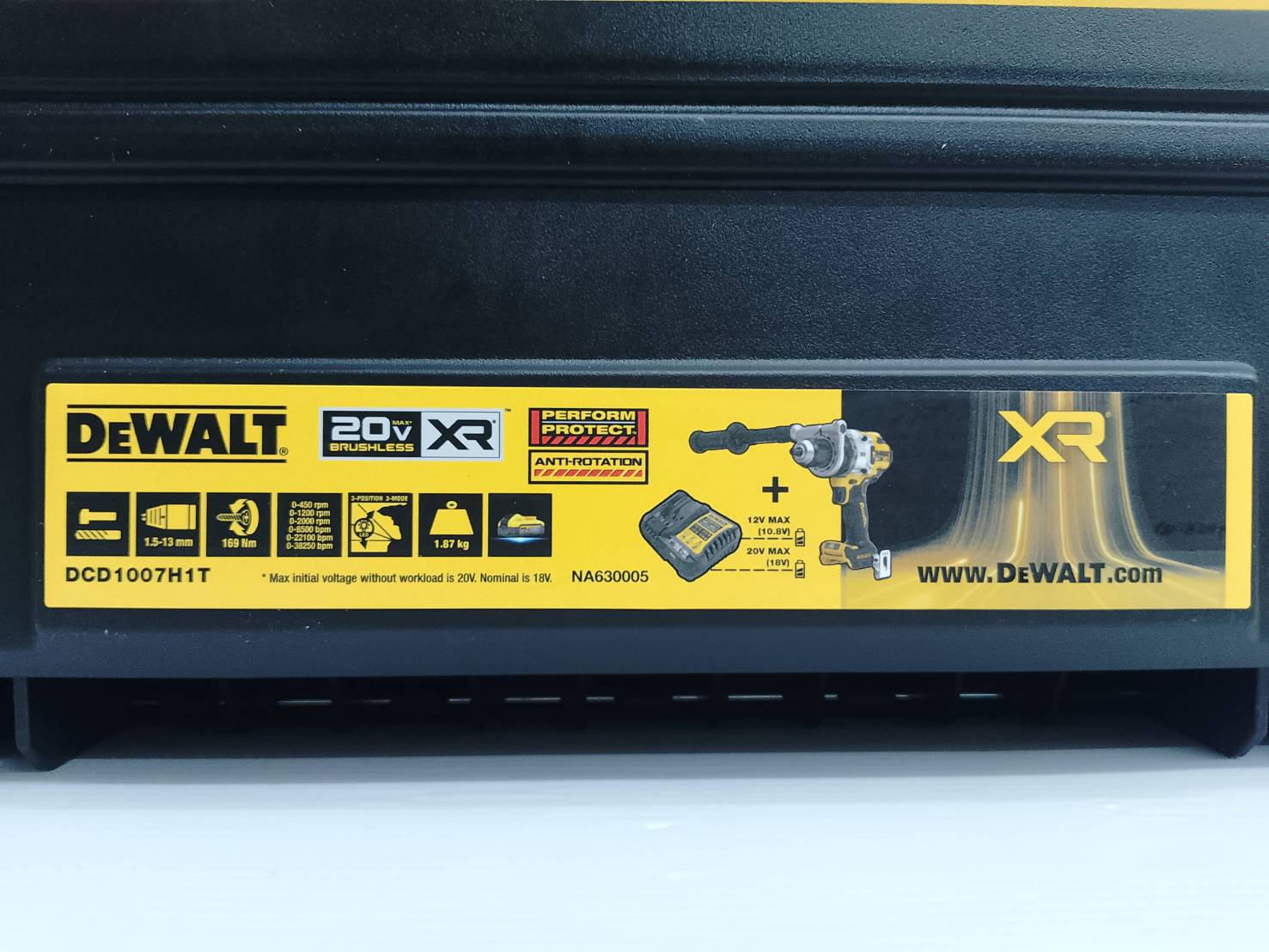 สว่านกระแทก20V DCD1007H1T DEWALT PowerStack5.0A