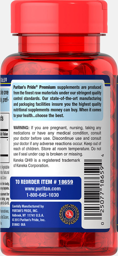 Puritan Ubiquinol 100 mg 120 Rapid Release Softgels